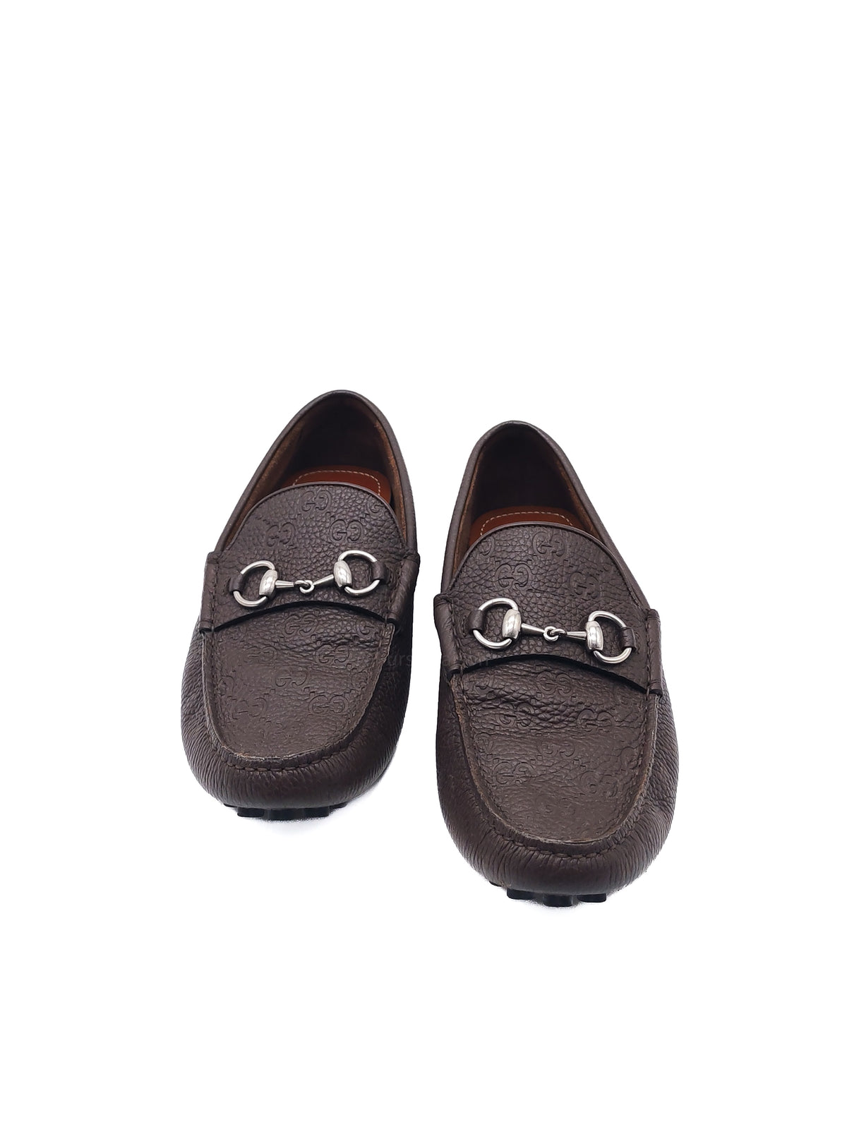 Gucci Leather Driver Loafers in Brown Morsetto Detail Size 7 (25 cm)