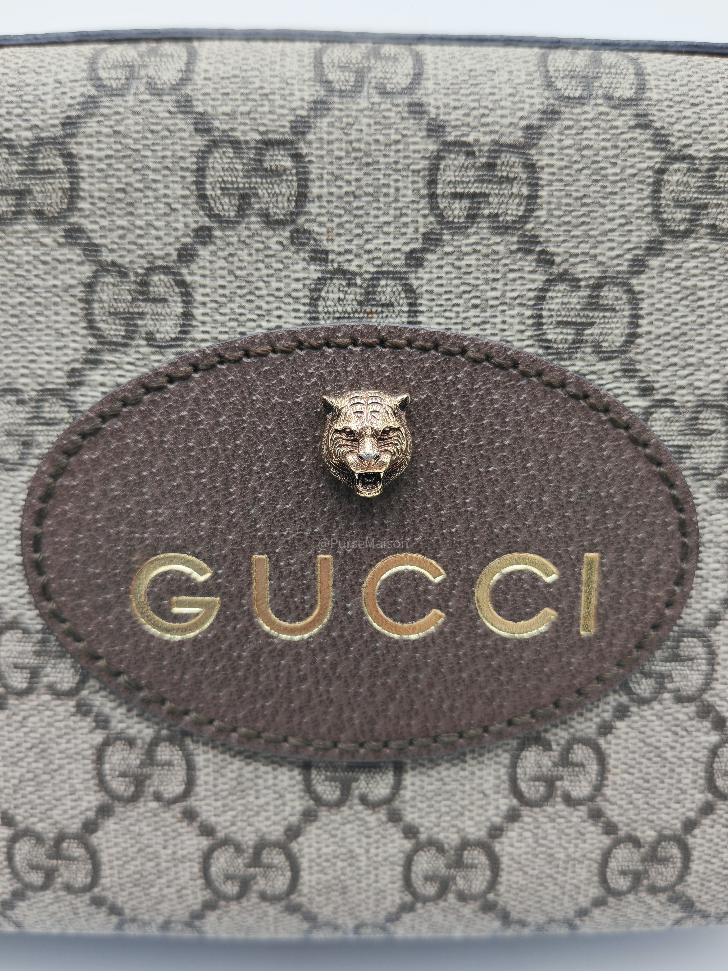 Gucci New Vintage Camera Bag in Brown Coated Monogram Pattern GG Supreme Canvas
