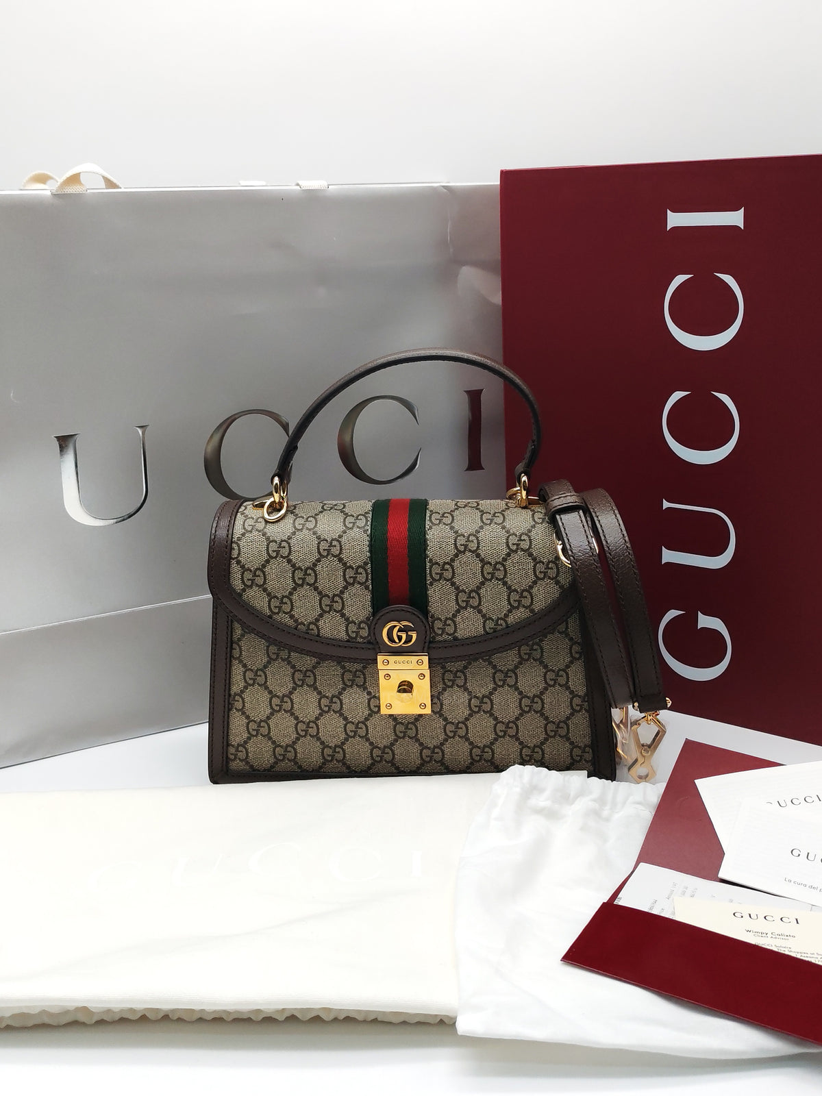 Gucci Ophidia Top Handle Bag Medium GG Supreme Canvas | Purse Maison Luxury Bags Shop