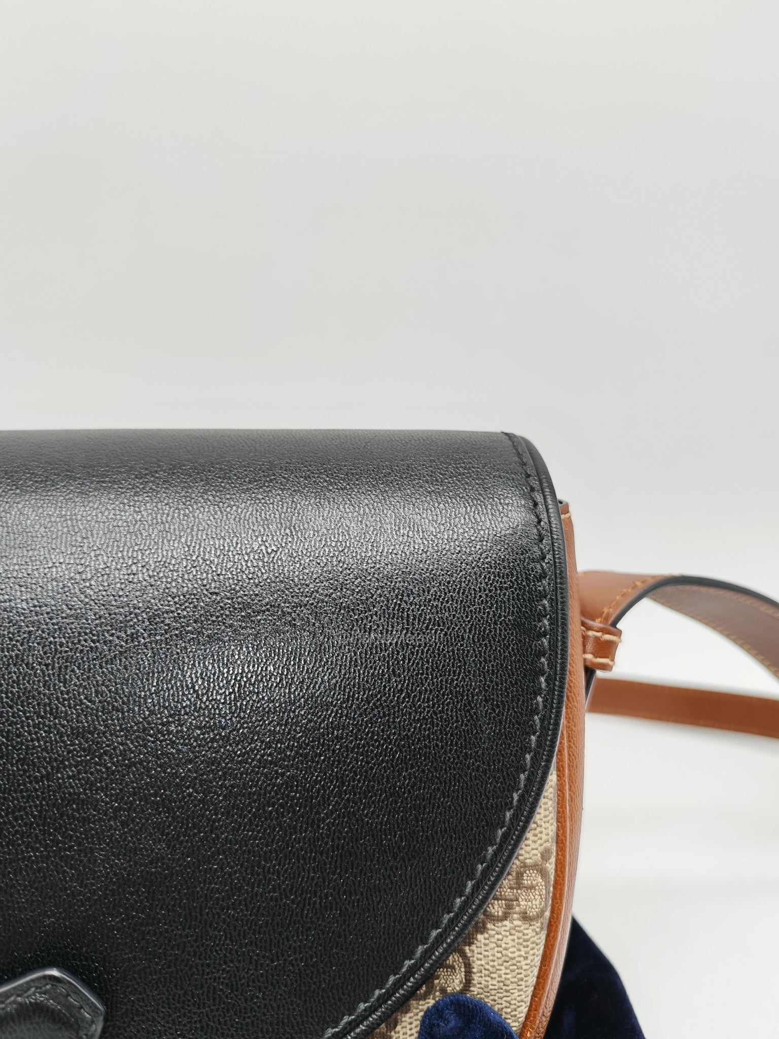 Gucci Padlock Saddle Bag in GG Supreme Monogram Canvas and Gold Hardware