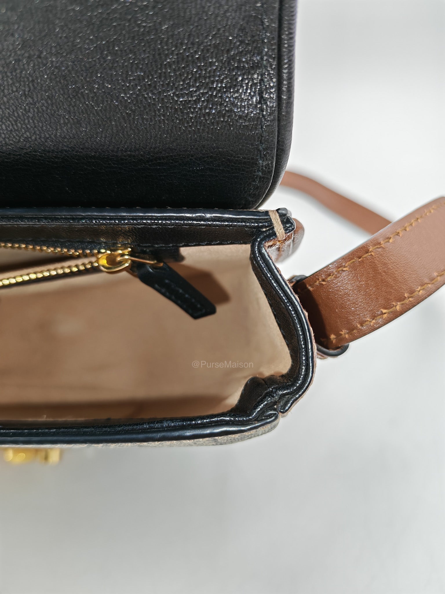 Gucci Padlock Saddle Bag in GG Supreme Monogram Canvas and Gold Hardware