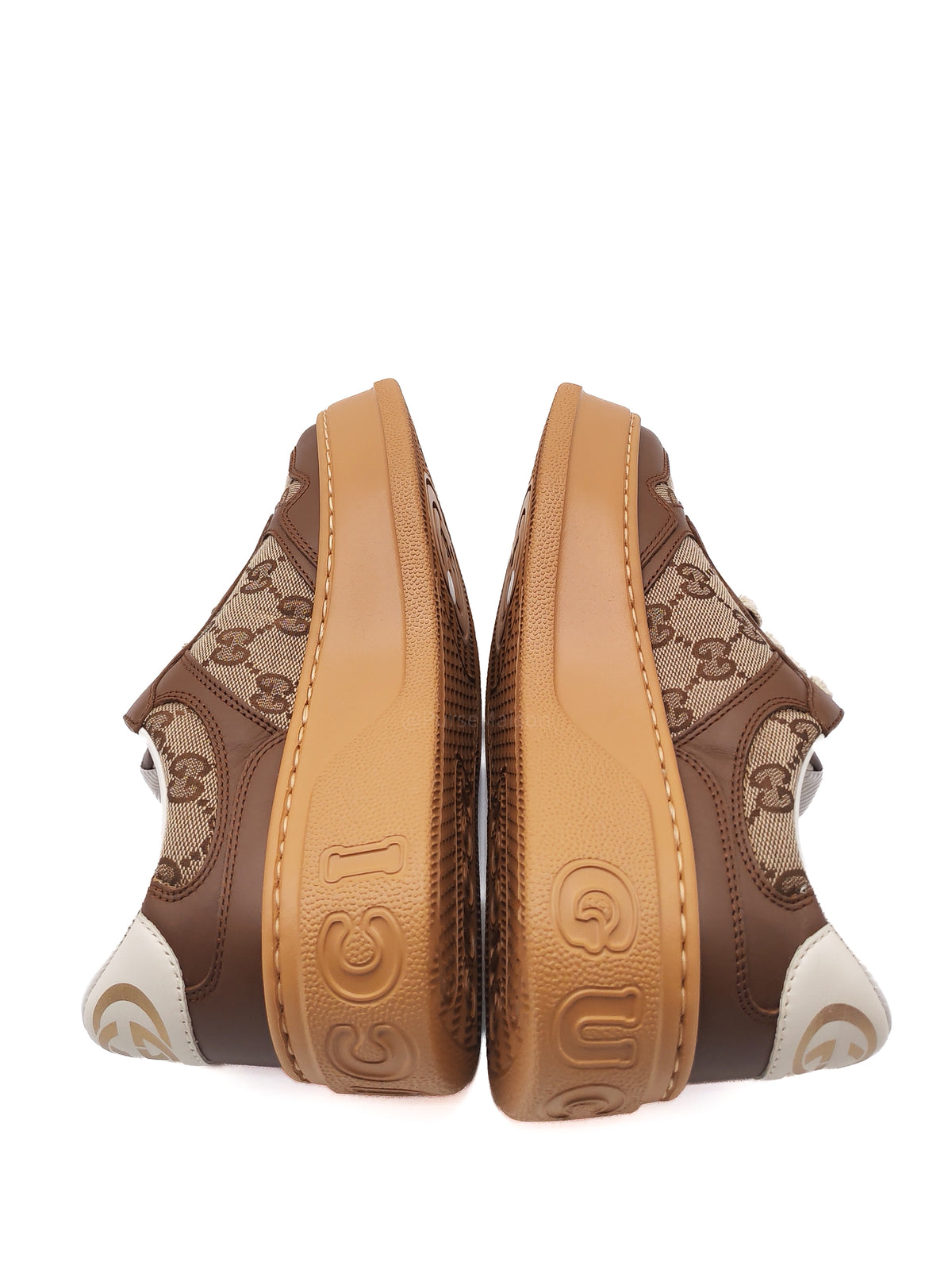 Gucci Women's GG Sneaker in Brown Leather and GG Supreme Canvas Size 35 EU (22.6 cm)