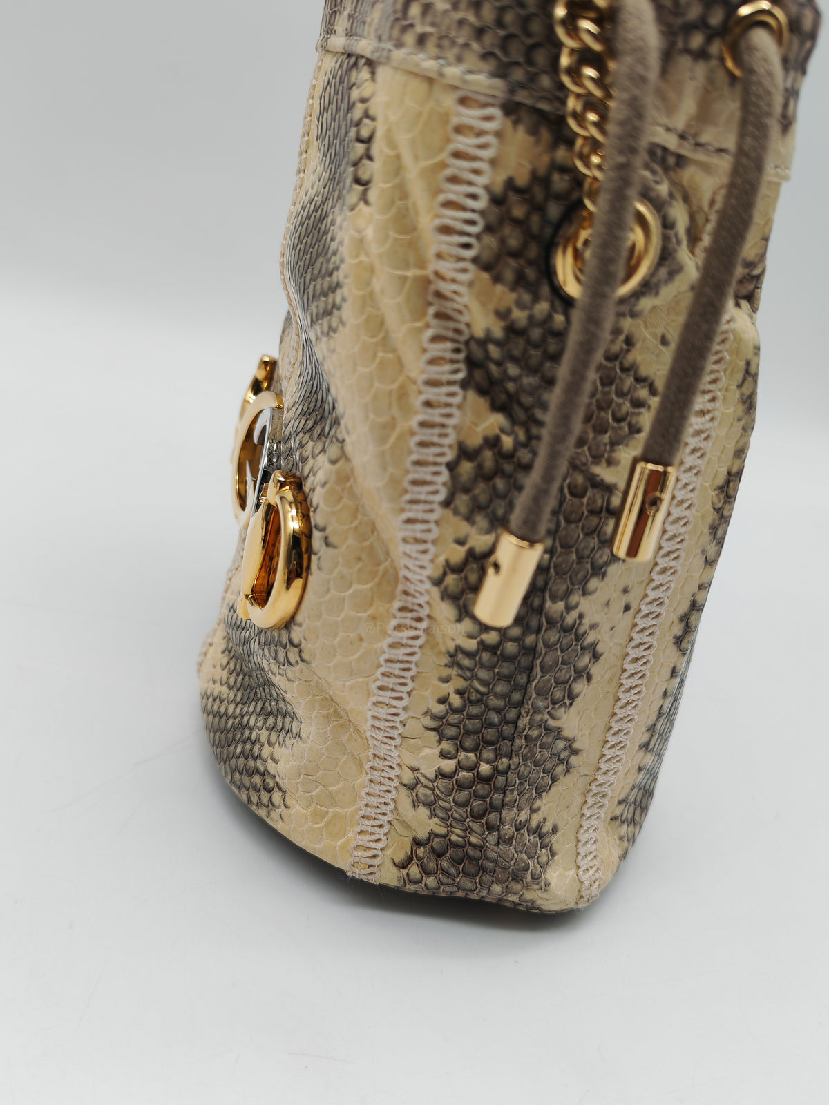 Gucci Zumi Snakeskin Mini Bucket Bag in Snakeskin Leather and Mixed Hardware