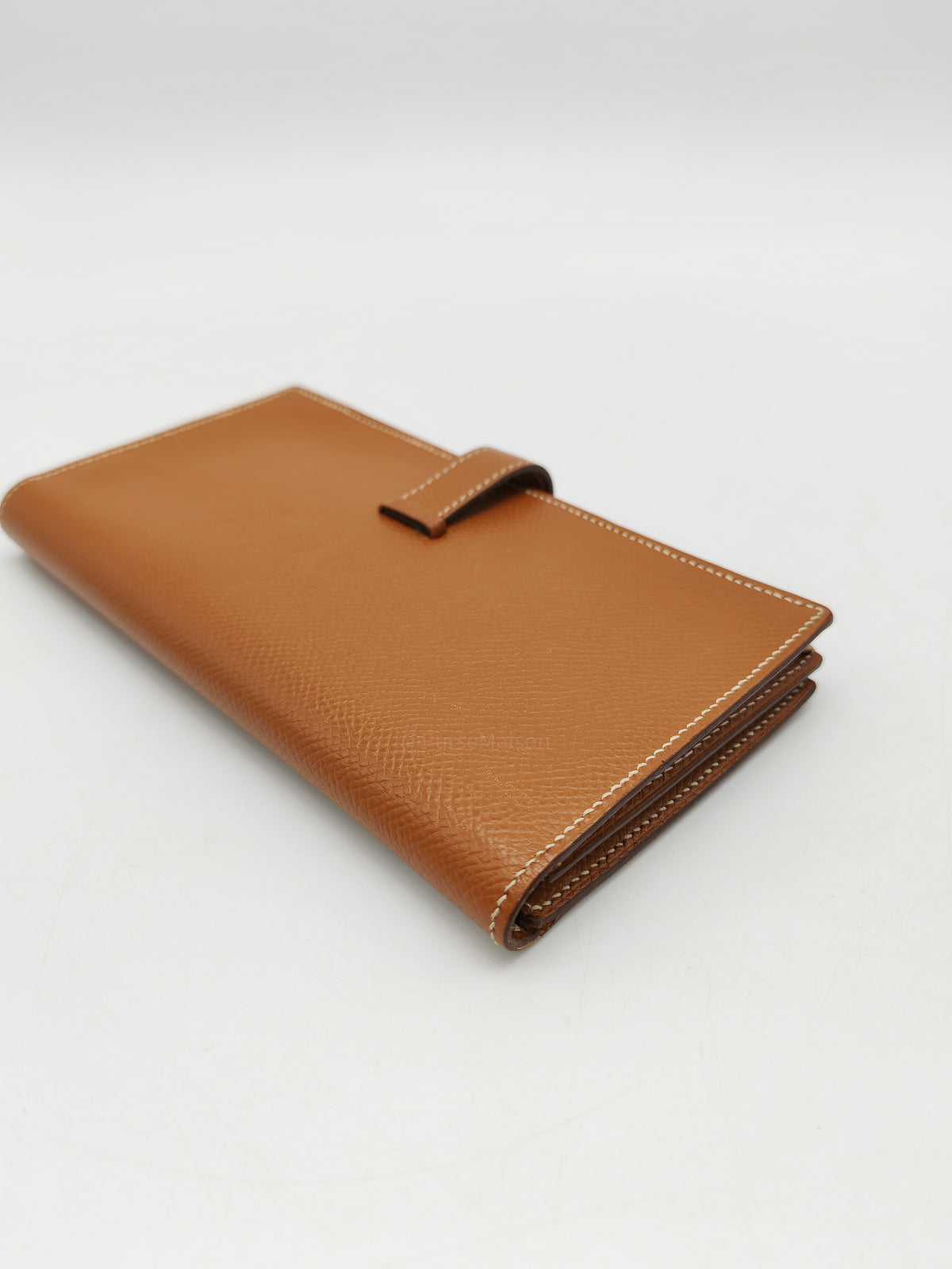 Hermes Bearn Long Wallet in Gold Epsom Leather Palladium Hardware Stamp M Square (2009)