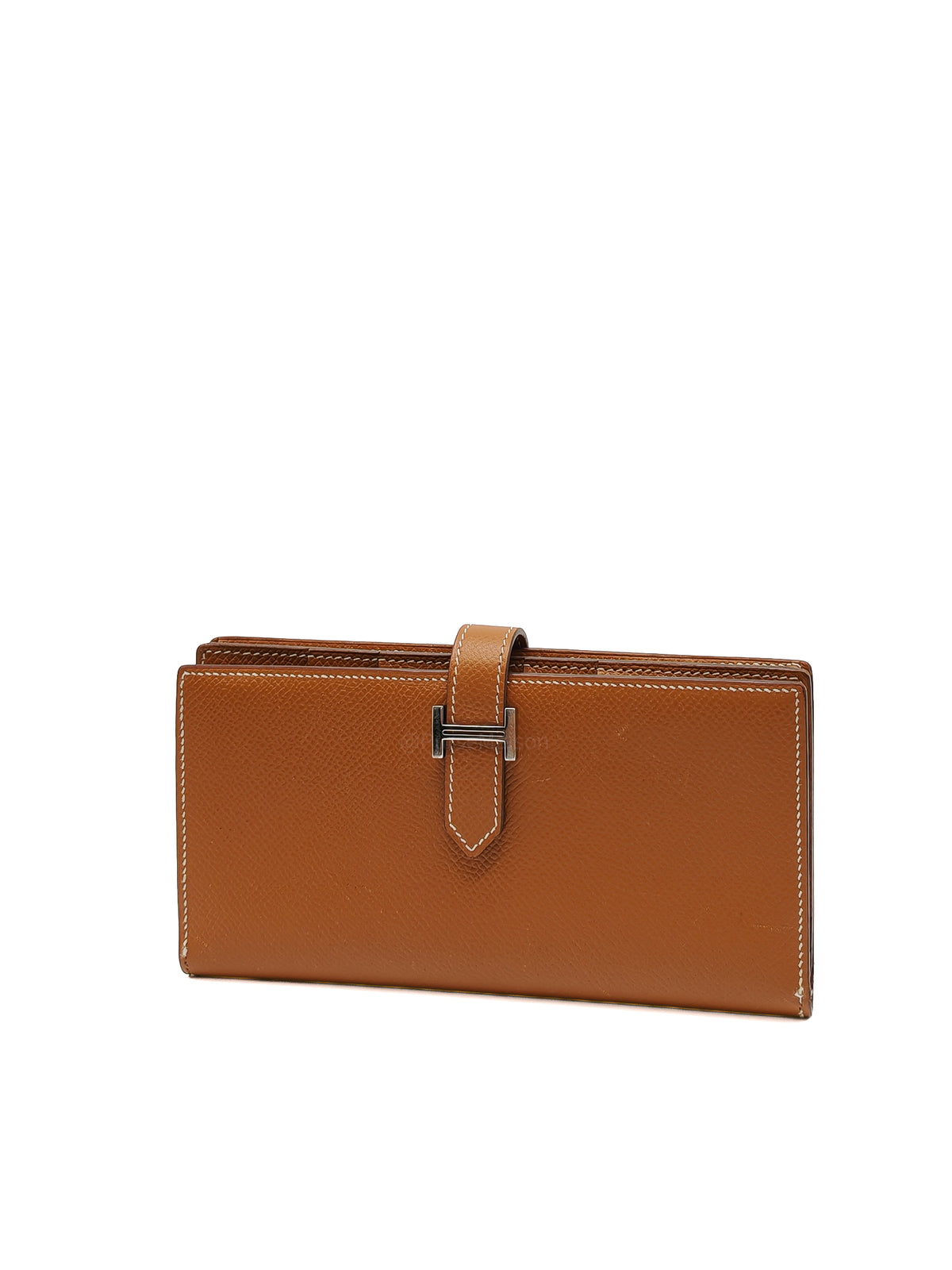 Hermes Bearn Long Wallet in Gold Epsom Leather Palladium Hardware Stamp M Square (2009)