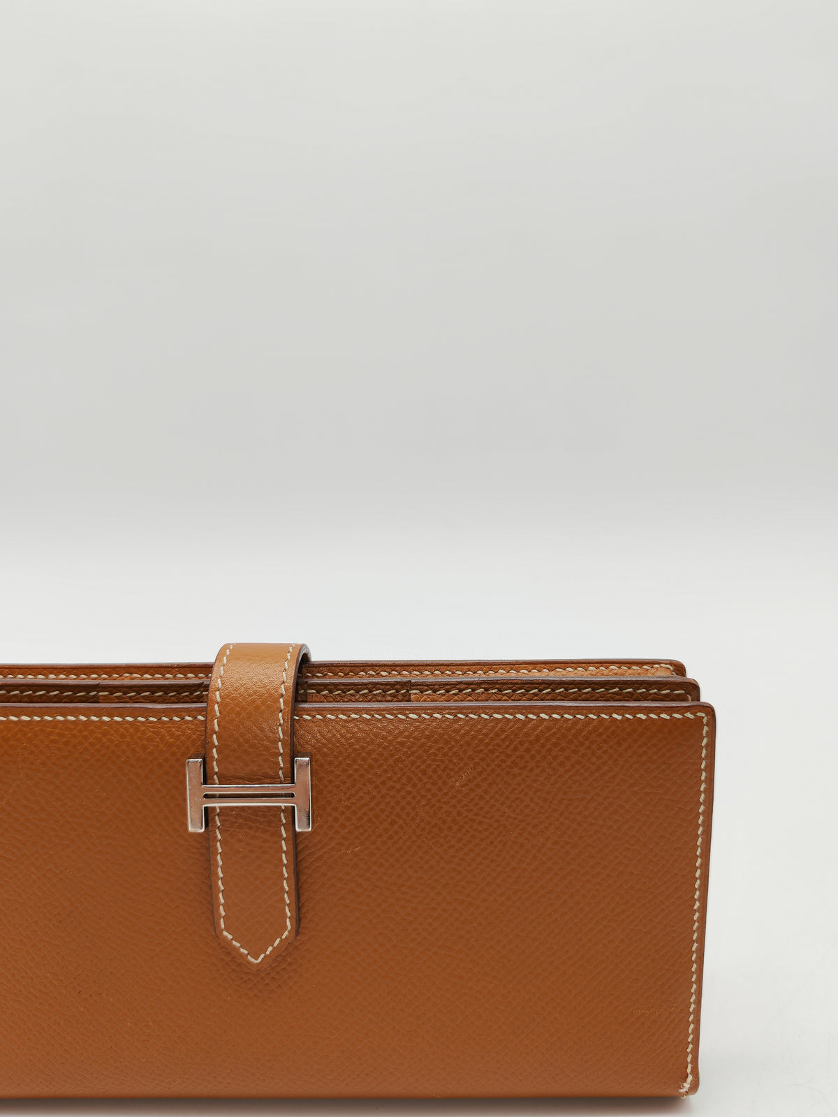 Hermes Bearn Long Wallet in Gold Epsom Leather Palladium Hardware Stamp M Square (2009)