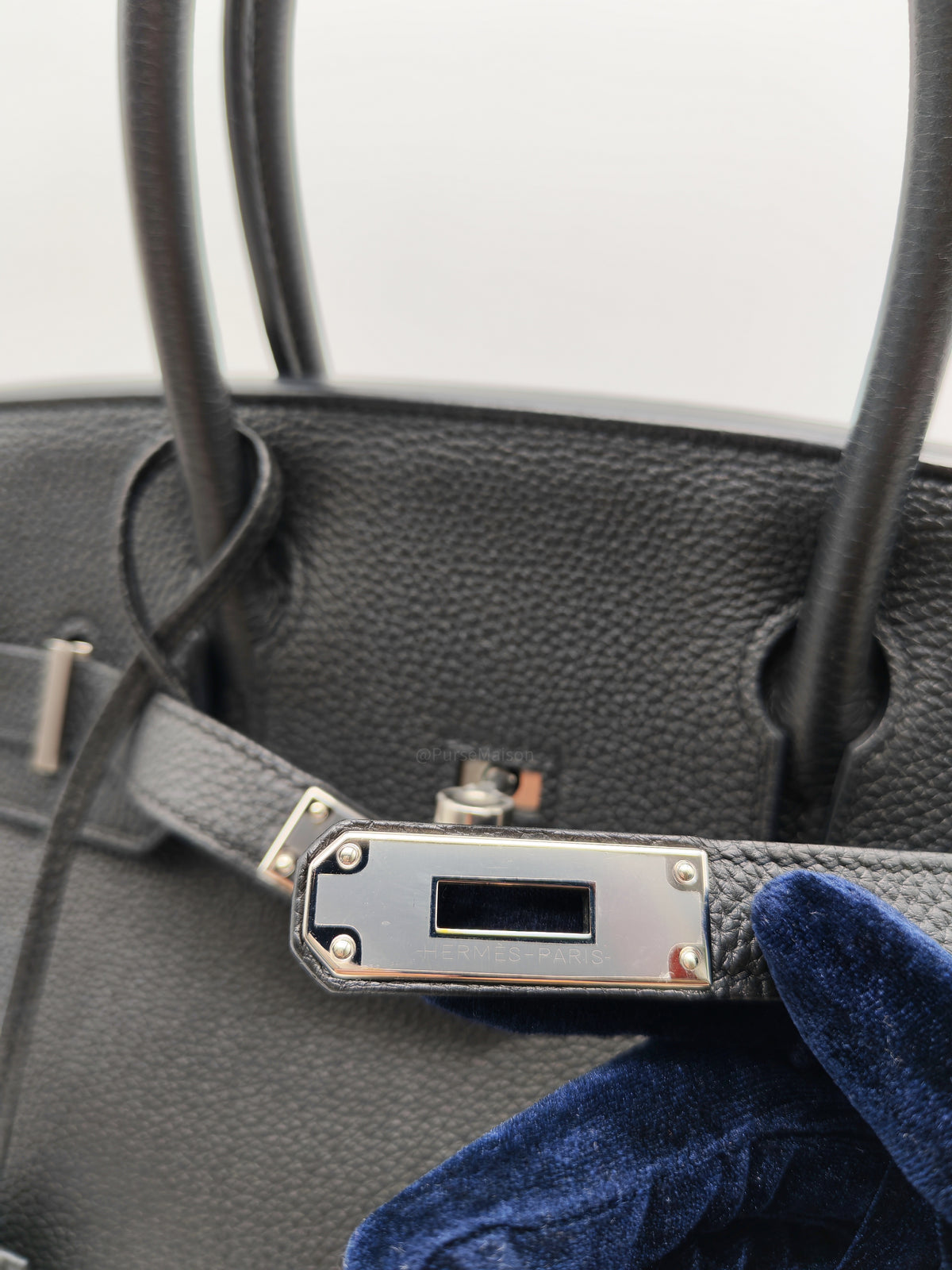 Hermes Birkin 30 Retourne in Black Togo Leather Palladium Hardware Stamp A (2017)