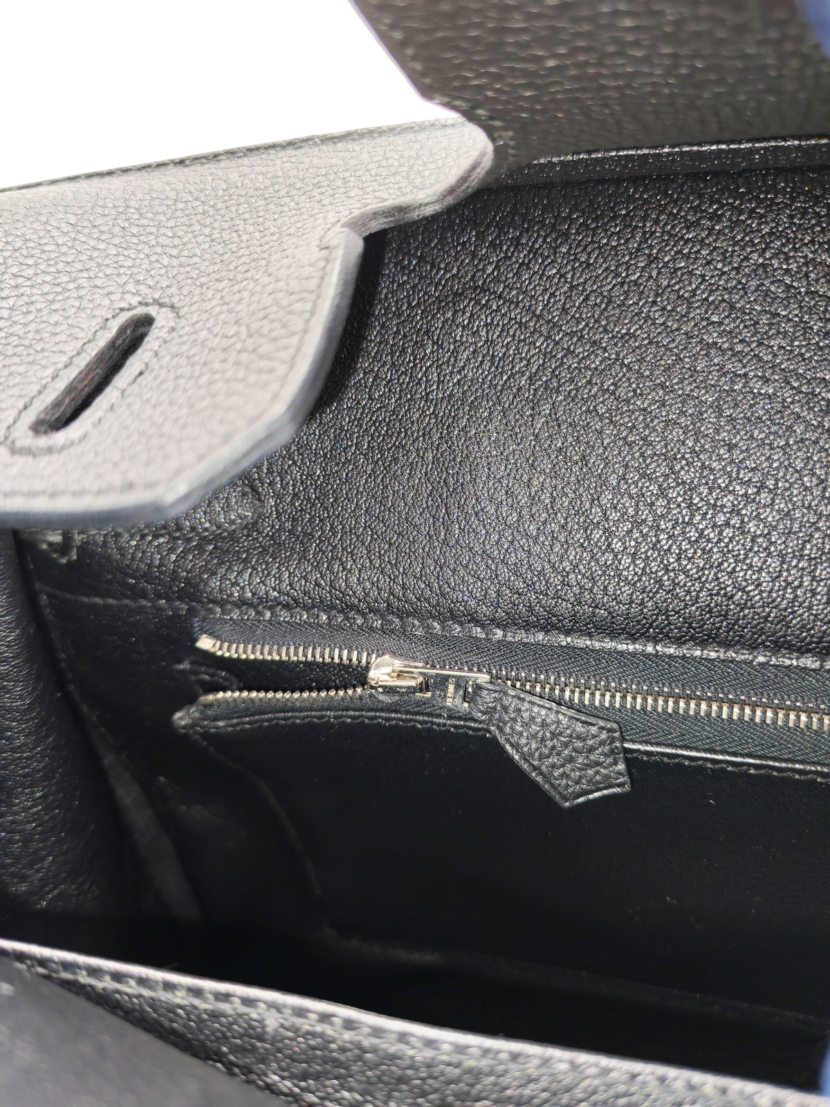 Hermes Birkin 30 Retourne in Black Togo Leather Palladium Hardware Stamp A (2017)