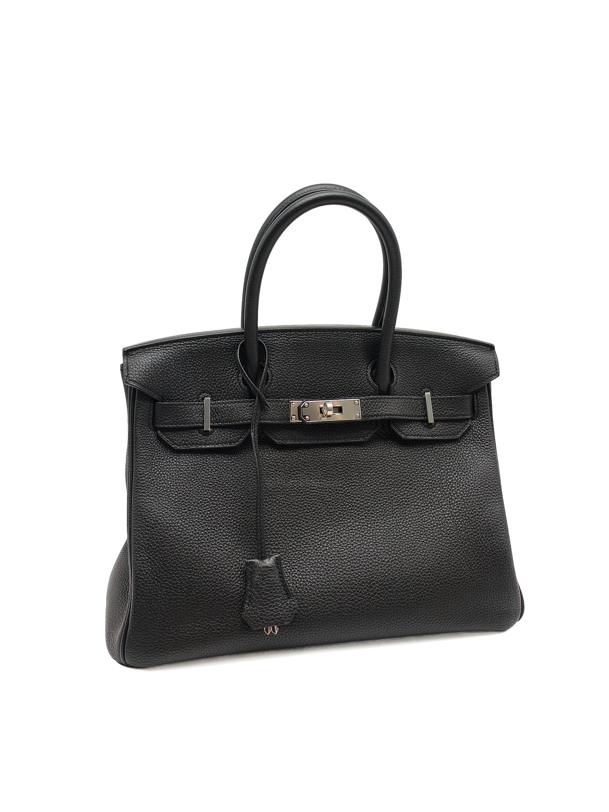 Hermes Birkin 30 Retourne in Black Togo Leather Palladium Hardware Stamp A (2017)