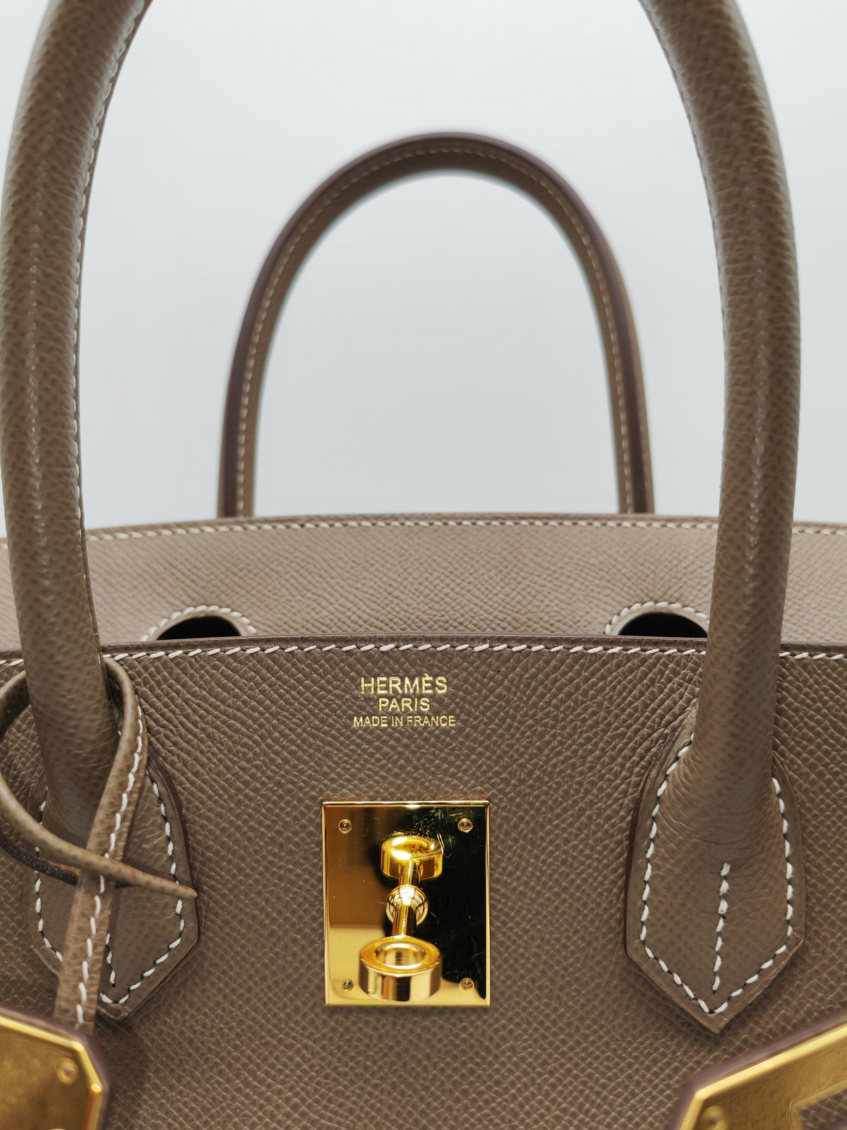 Hermes Birkin 30 Retourne in Etoupe Epsom Leather Gold Hardware Stamp Y (2020)