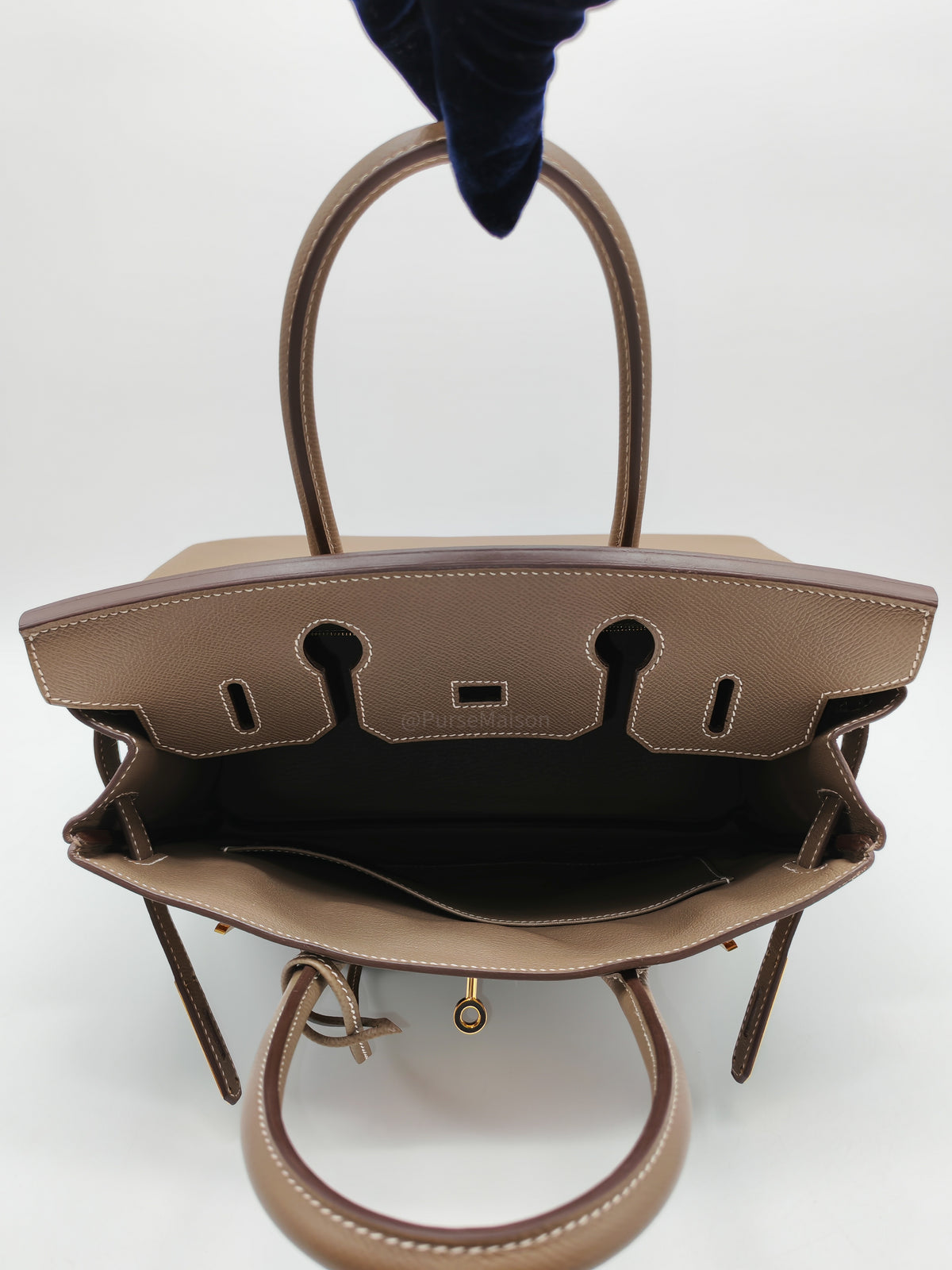 Hermes Birkin 30 Retourne in Etoupe Epsom Leather Gold Hardware Stamp Y (2020)