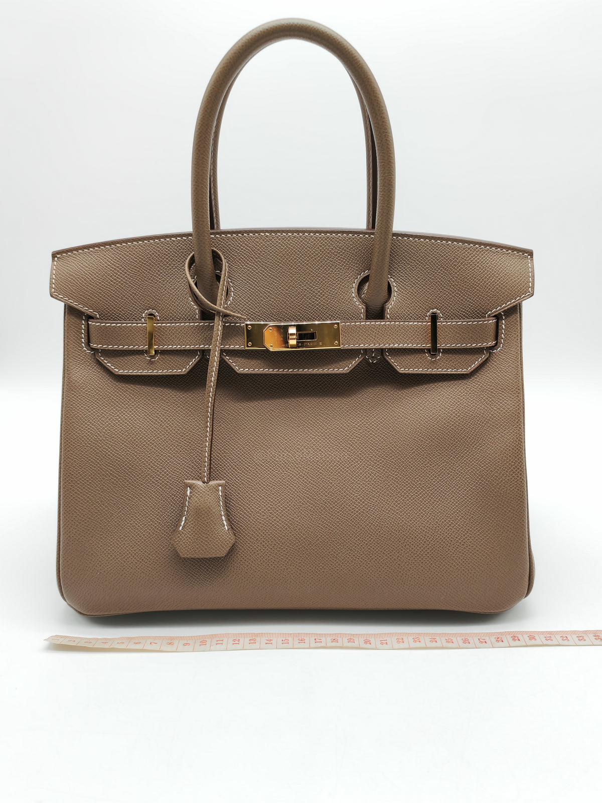 Hermes Birkin 30 Retourne in Etoupe Epsom Leather Gold Hardware Stamp Y (2020)
