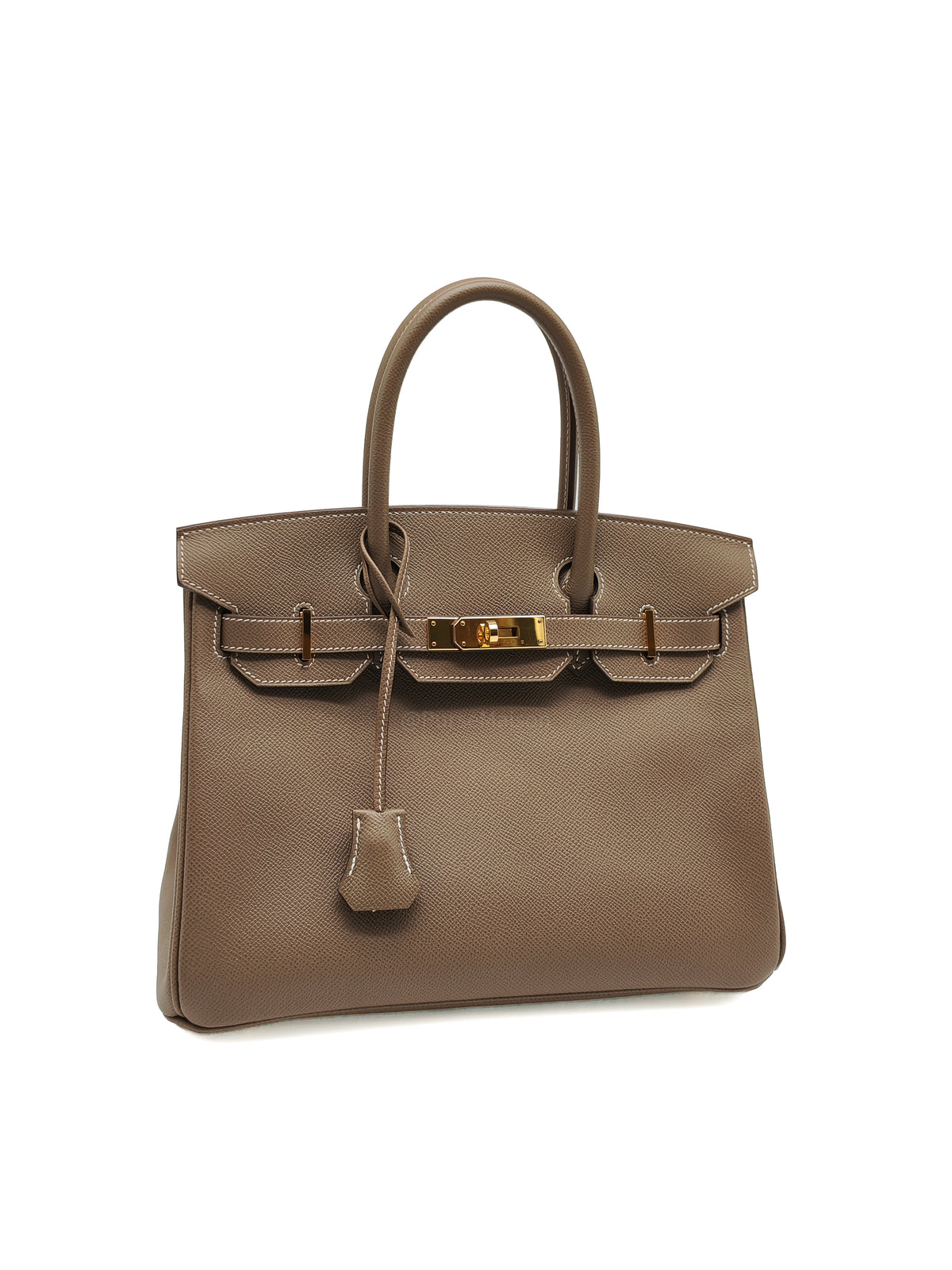 Hermes Birkin 30 Retourne in Etoupe Epsom Leather Gold Hardware Stamp Y (2020)