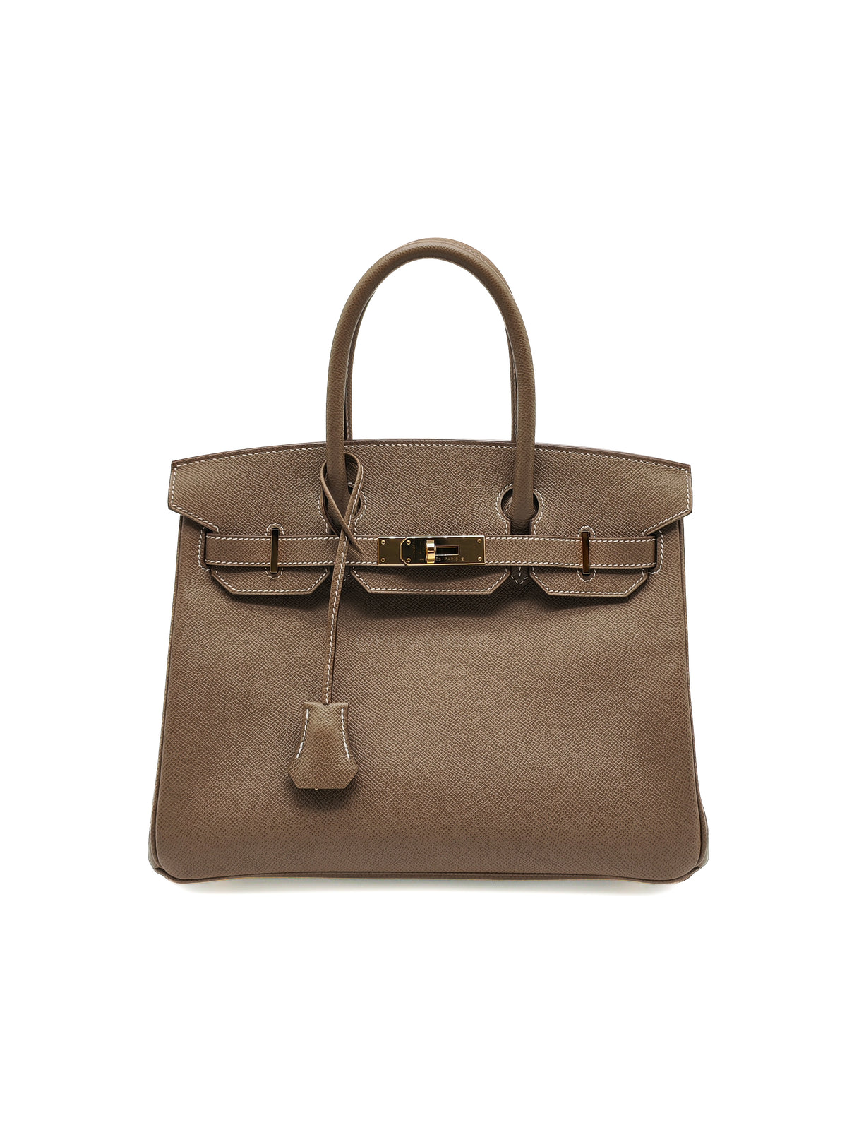 Hermes Birkin 30 Retourne in Etoupe Epsom Leather Gold Hardware Stamp Y (2020)