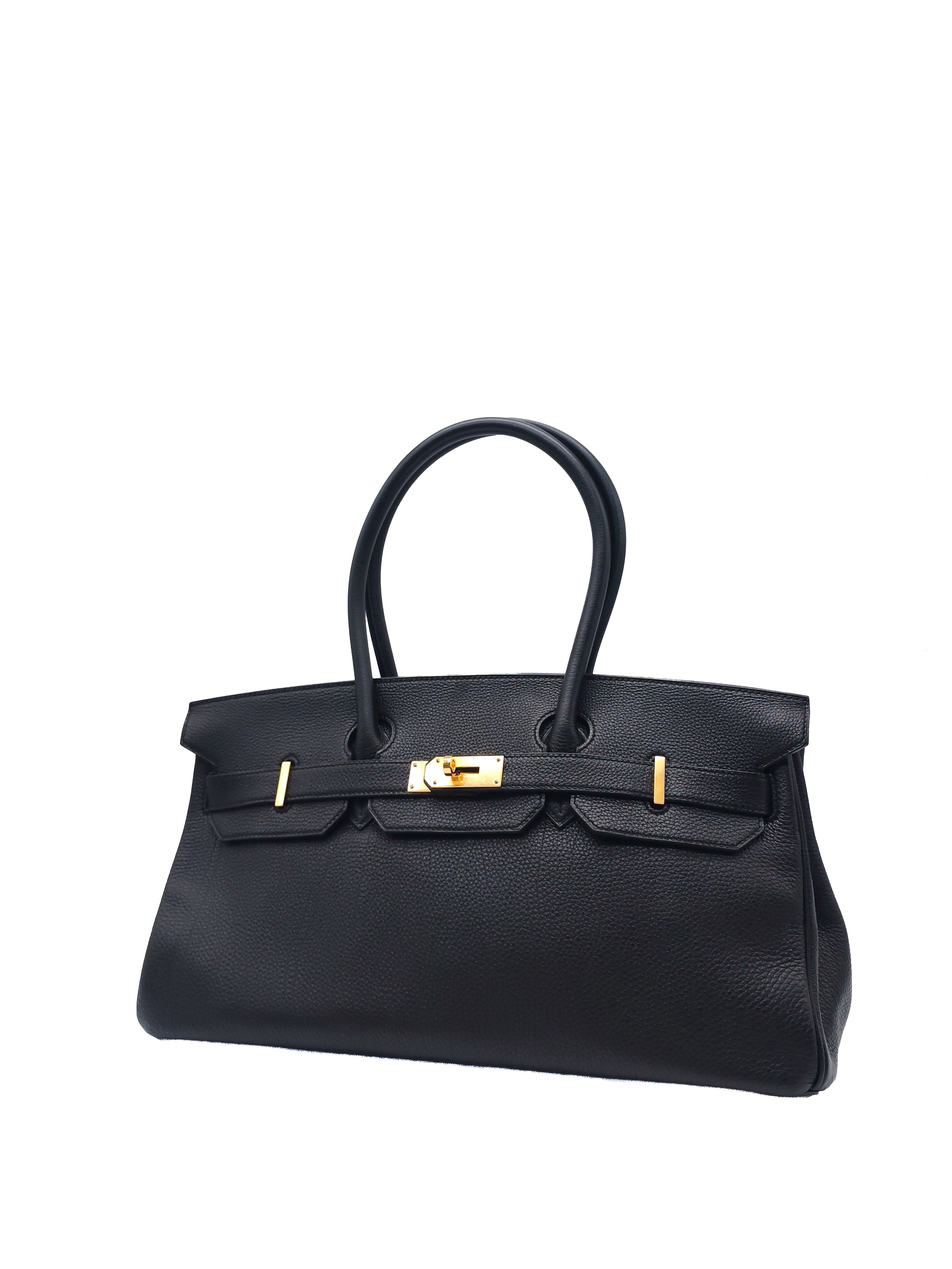 Hermes Birkin 42 The Shoulder in Black Togo LeatherGold Hardware Stamp Q Square(2013)