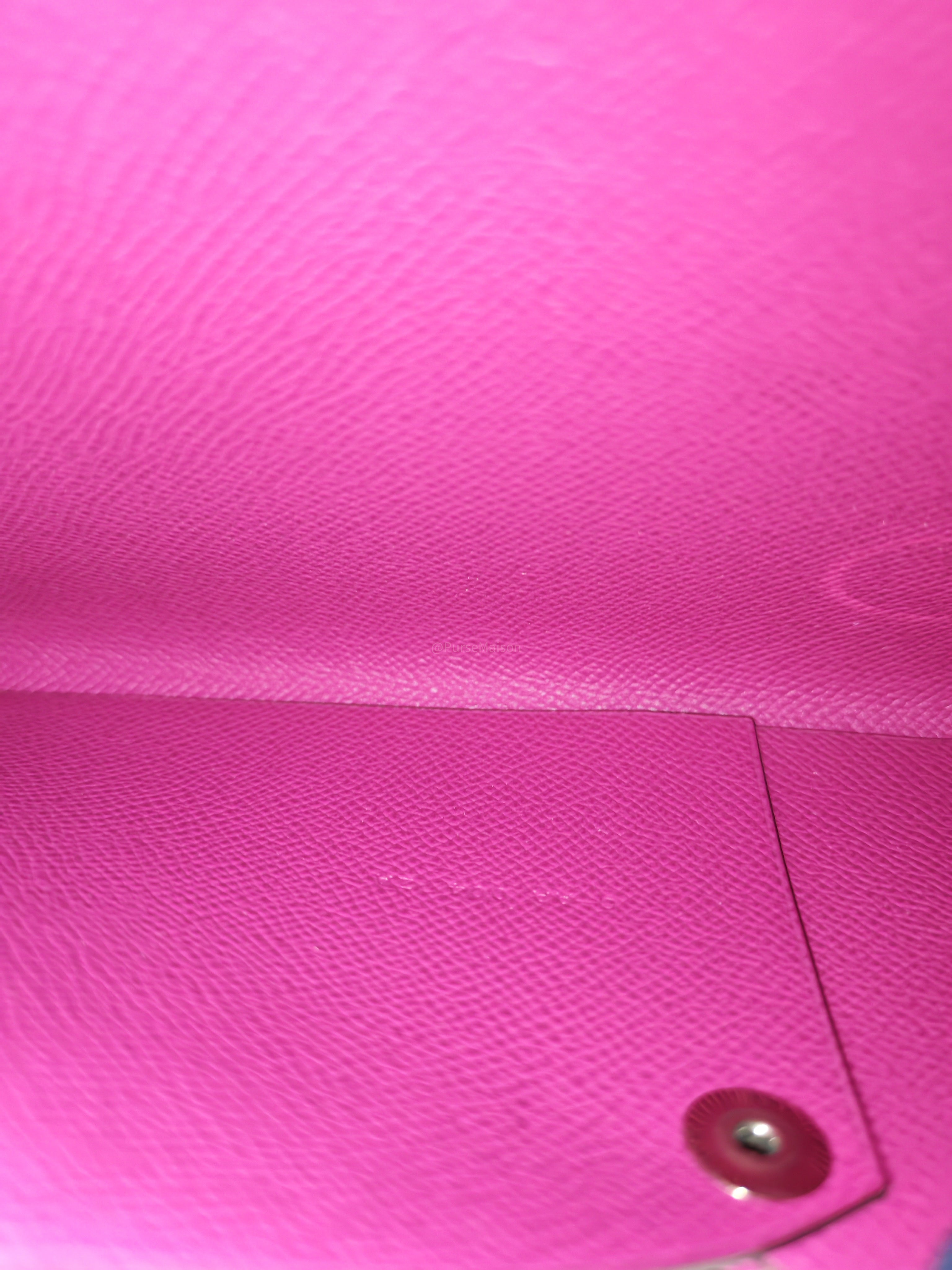 Hermes Calvi Pouch in Rose Pourpre Epsom Leather and Palladium Hardware Stamp C (2018)
