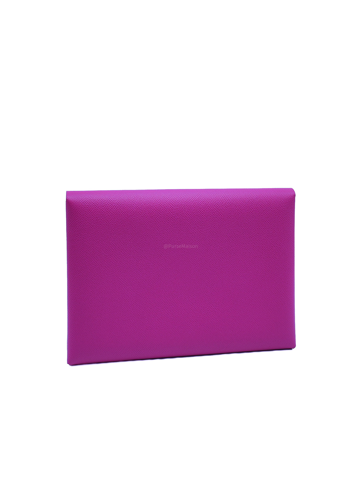 Hermes Calvi Pouch in Rose Pourpre Epsom Leather and Palladium Hardware Stamp C (2018)