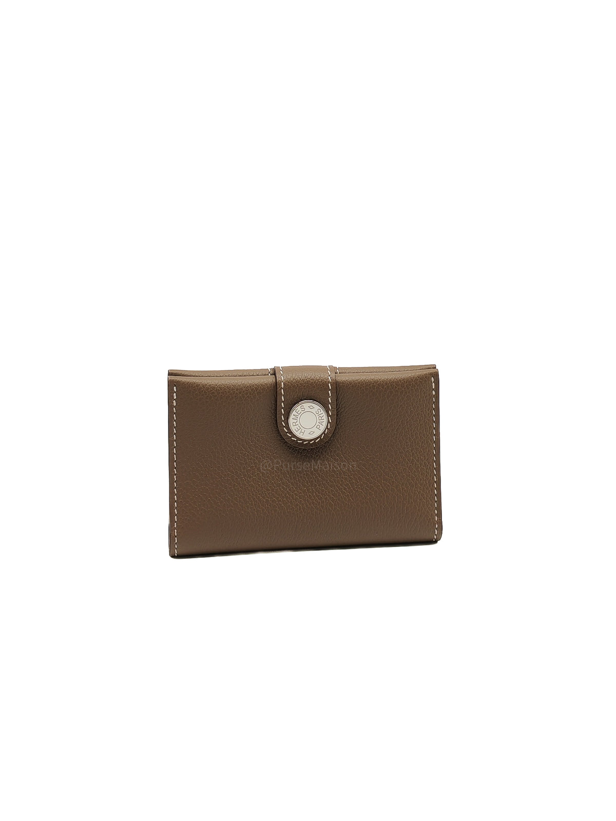 Hermes R.M.S. Card Holder Taupe Evercolor Leather Palladium Hardware Stamp G(2026)
