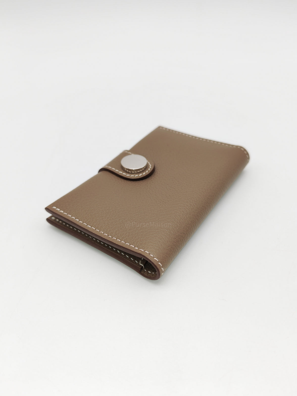 Hermes R.M.S. Card Holder Taupe Evercolor Leather Palladium Hardware Stamp G(2026)