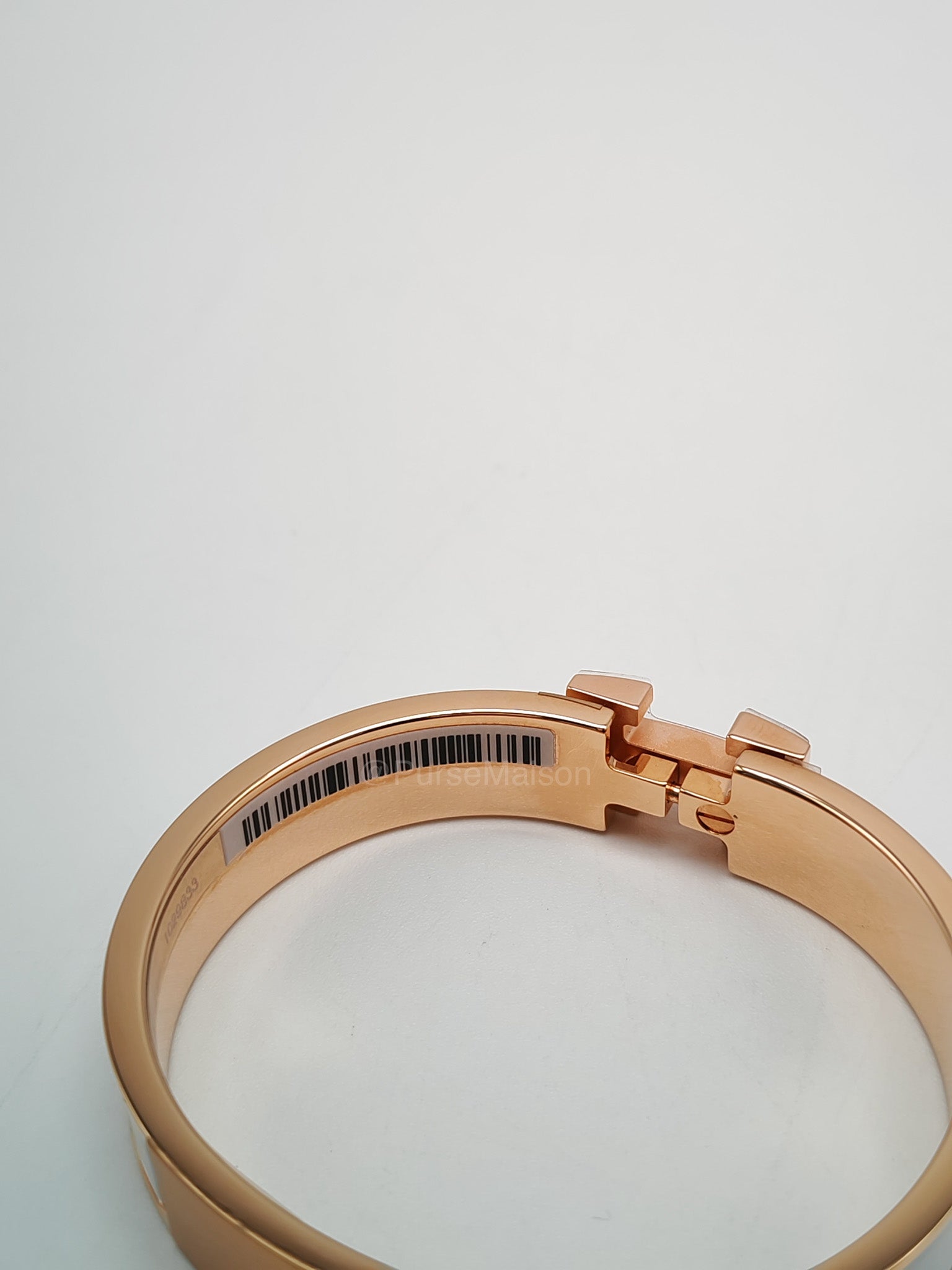 Hermes Clic H PM White Enamel Rosegold Hardware Bracelet