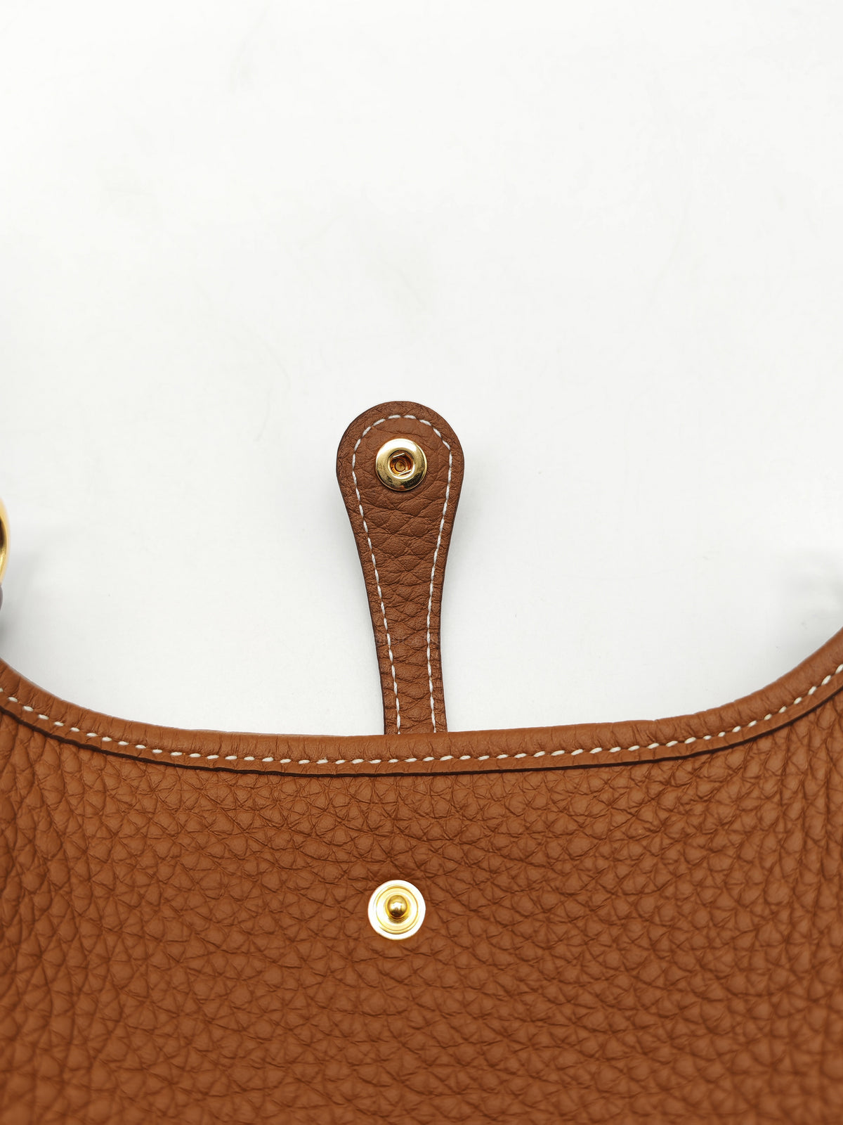 Hermes Evelyne TPM in Gold Taurillon Clemence Leather and Gold Hardware Stamp G (2026)