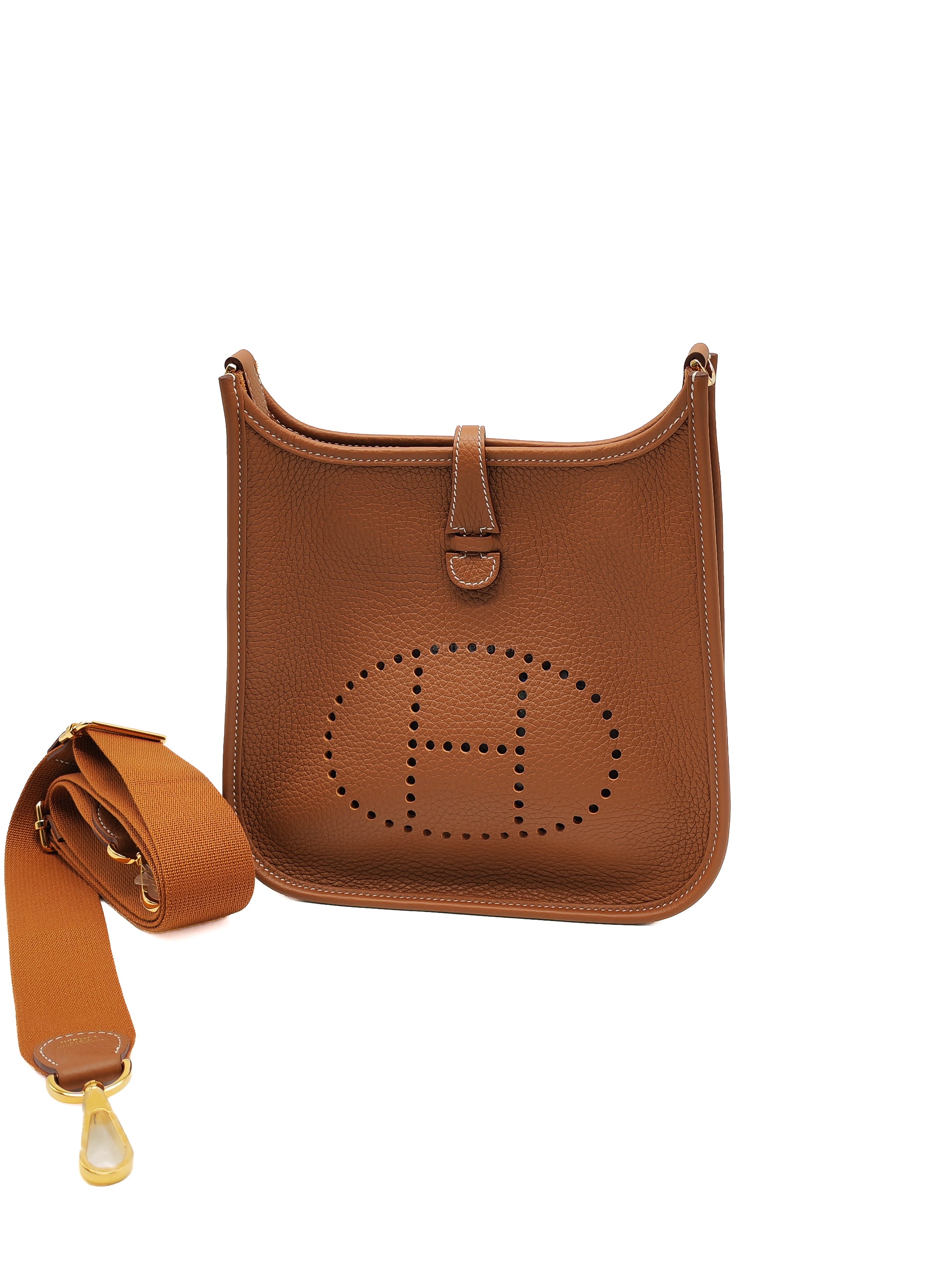 Hermes Evelyne 23 in Gold Taurillon Clemence Leather Gold Hardware Stamp G(2026)