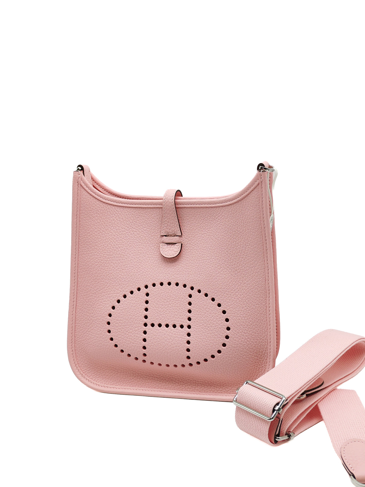 Hermes Evelyne Poche III 23 in Sakura Pink Clemence Leather Palladium Hardware Stamp K (2025)