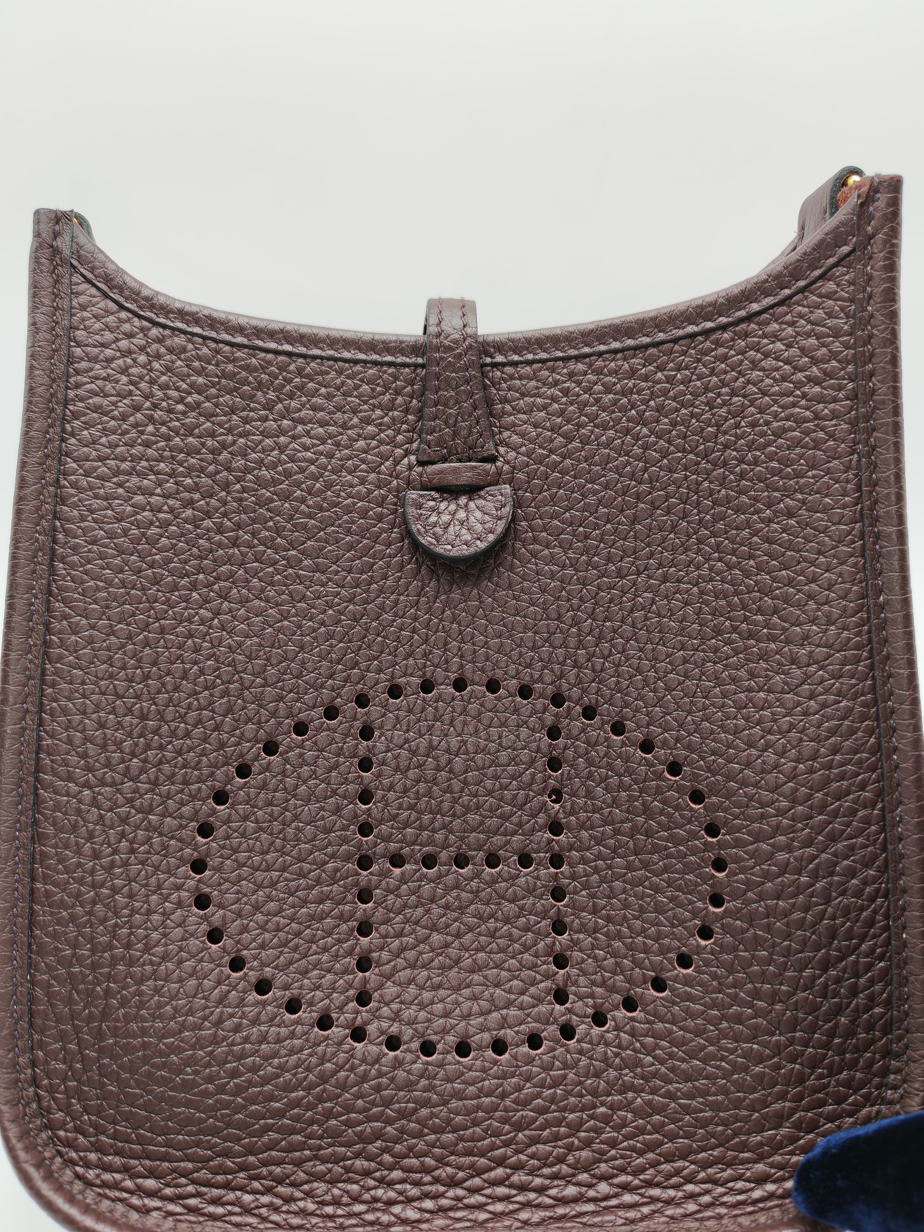 Hermes Evelyne TPM in Rouge Sellier Clemence Leather and Gold Hardware Stamp Z (2021)