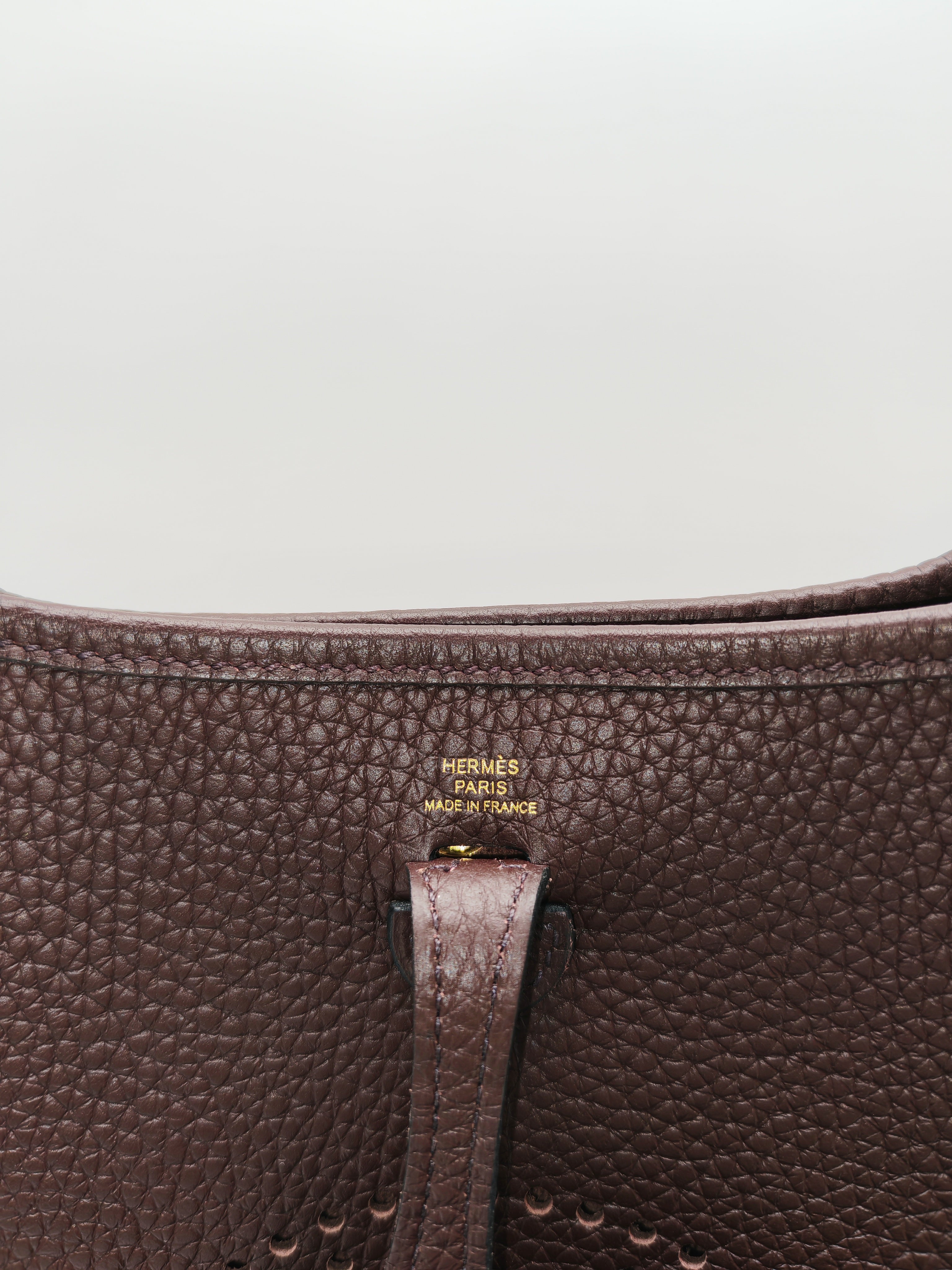 Hermes Evelyne TPM in Rouge Sellier Clemence Leather and Gold Hardware Stamp Z (2021)