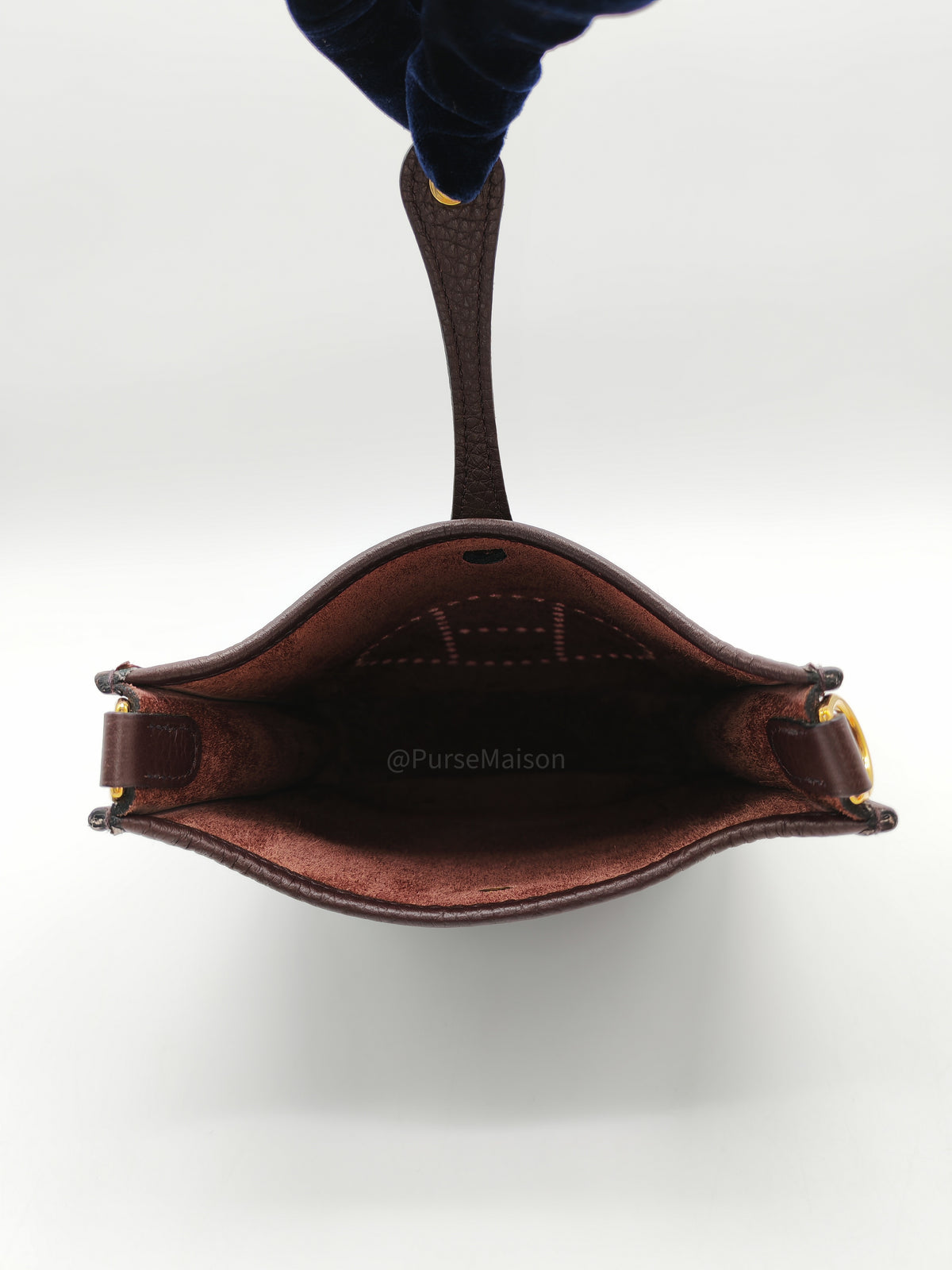 Hermes Evelyne TPM in Rouge Sellier Clemence Leather and Gold Hardware Stamp Z (2021)