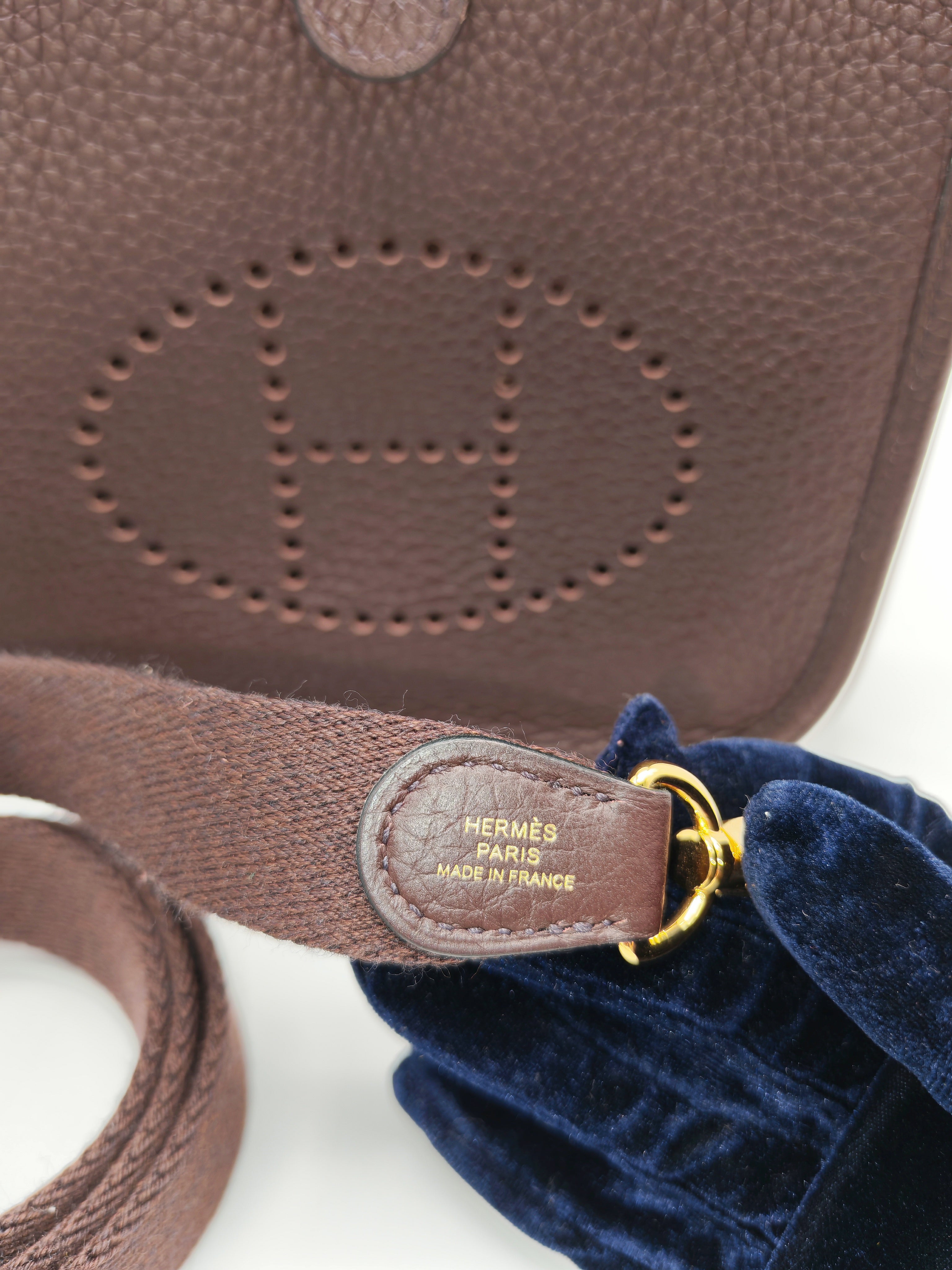 Hermes Evelyne TPM in Rouge Sellier Clemence Leather and Gold Hardware Stamp Z (2021)