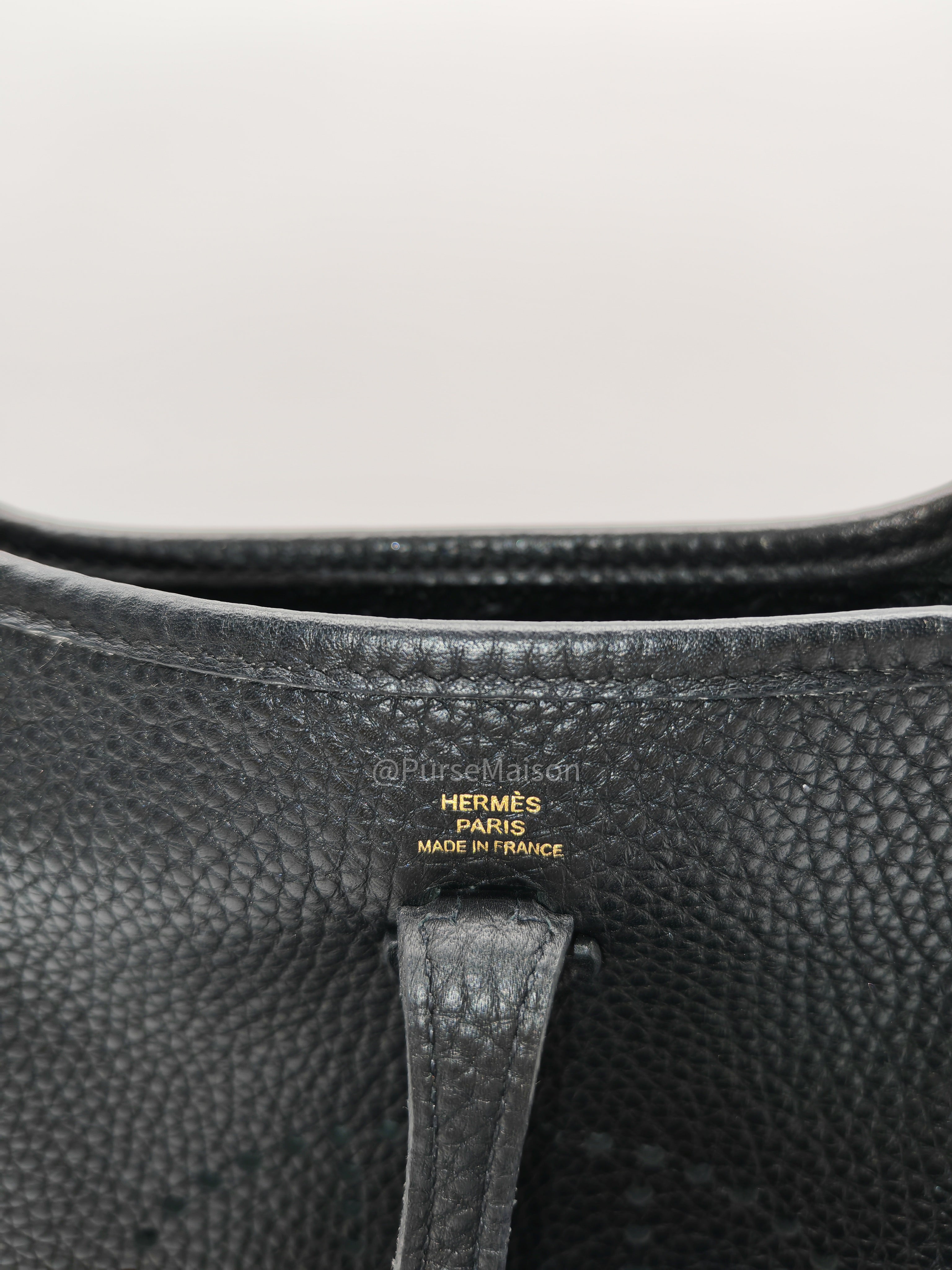 Hermes Evelyne 16 TPM Black in Clemence Leather and Gold Hardware Stamp Y(2020)