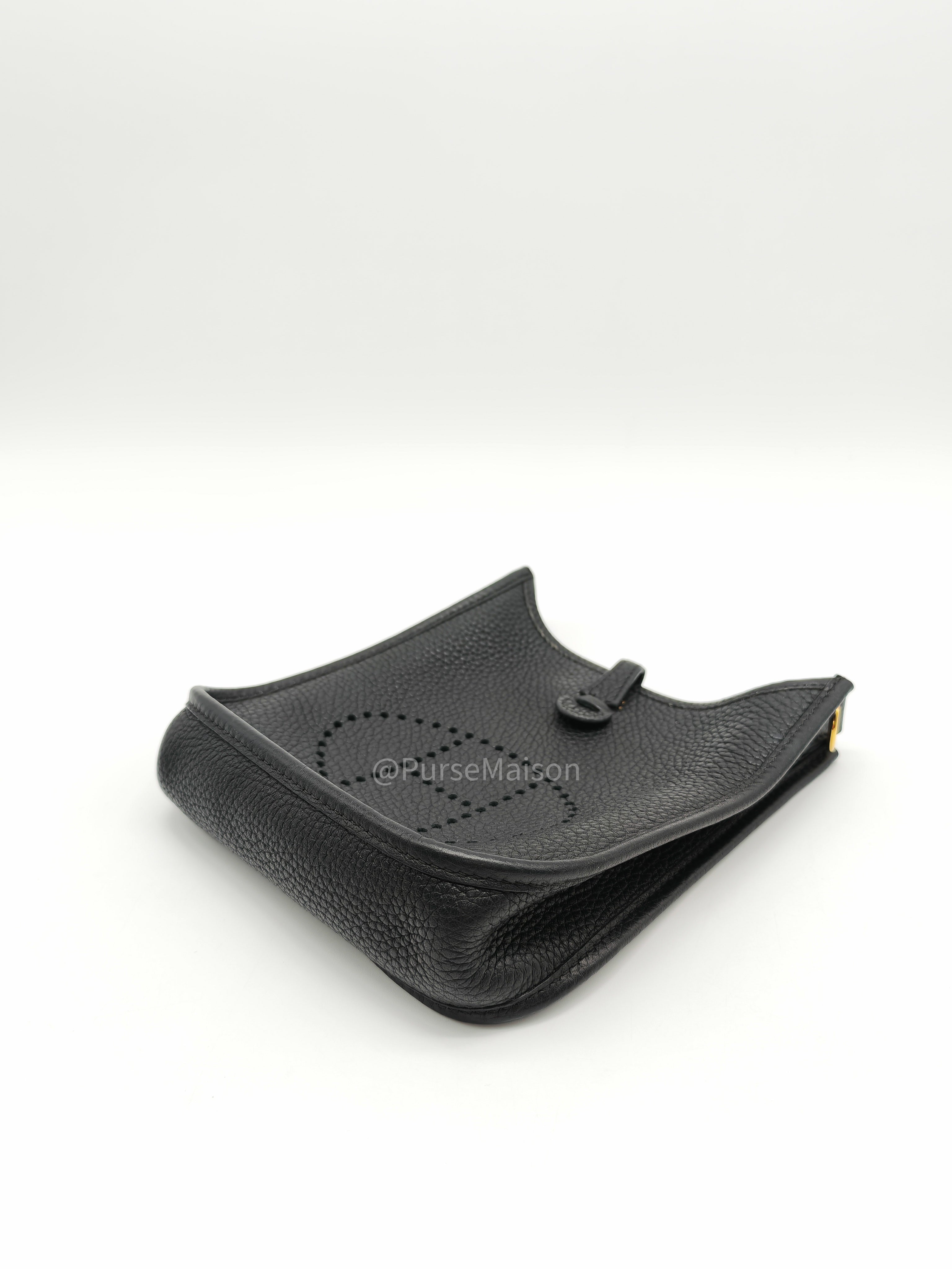 Hermes Evelyne 16 TPM Black in Clemence Leather and Gold Hardware Stamp Y(2020)