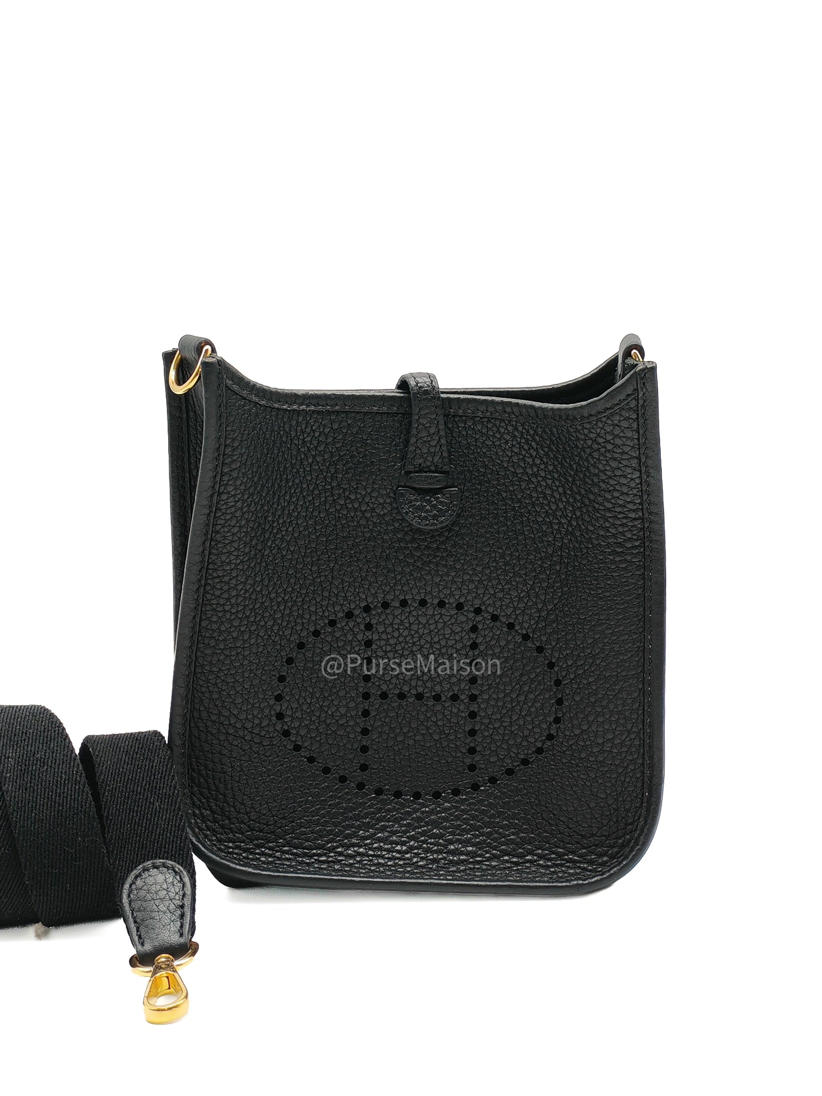 Hermes Evelyne 16 TPM Black in Clemence Leather and Gold Hardware Stamp Y(2020)