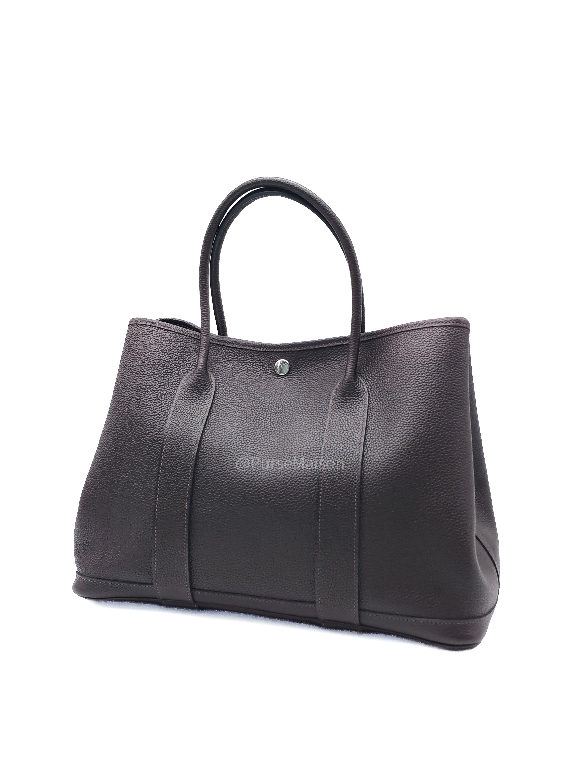 Hermes Garden Party Tote Bag (GPT) 36 in Nicotine Cocaon Leather Palladium Hardware Stamp G(2026)