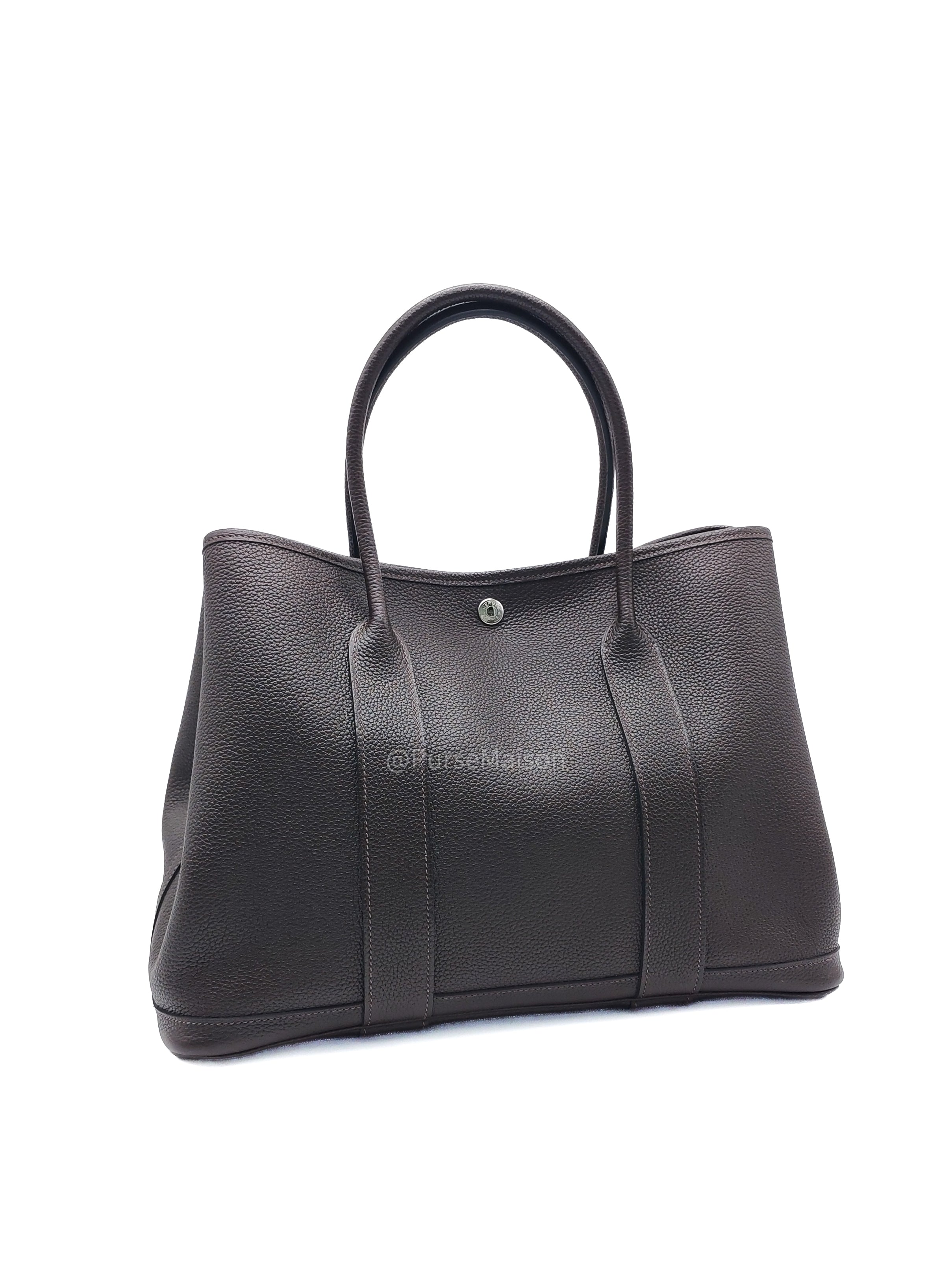 Hermes Garden Party Tote Bag (GPT) 36 in Nicotine Cocaon Leather Palladium Hardware Stamp G(2026)