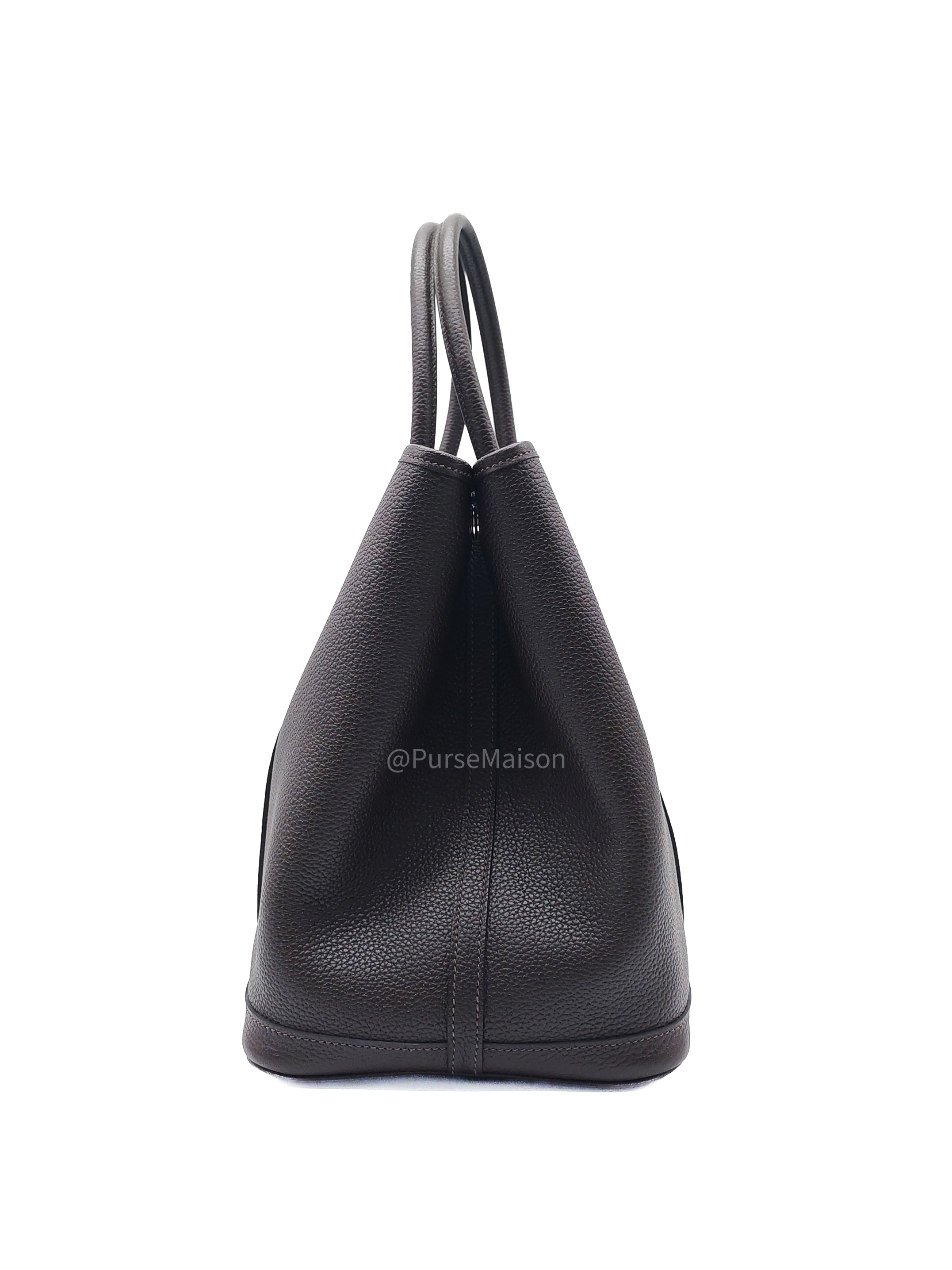 Hermes Garden Party Tote Bag (GPT) 36 in Nicotine Cocaon Leather Palladium Hardware Stamp G(2026)