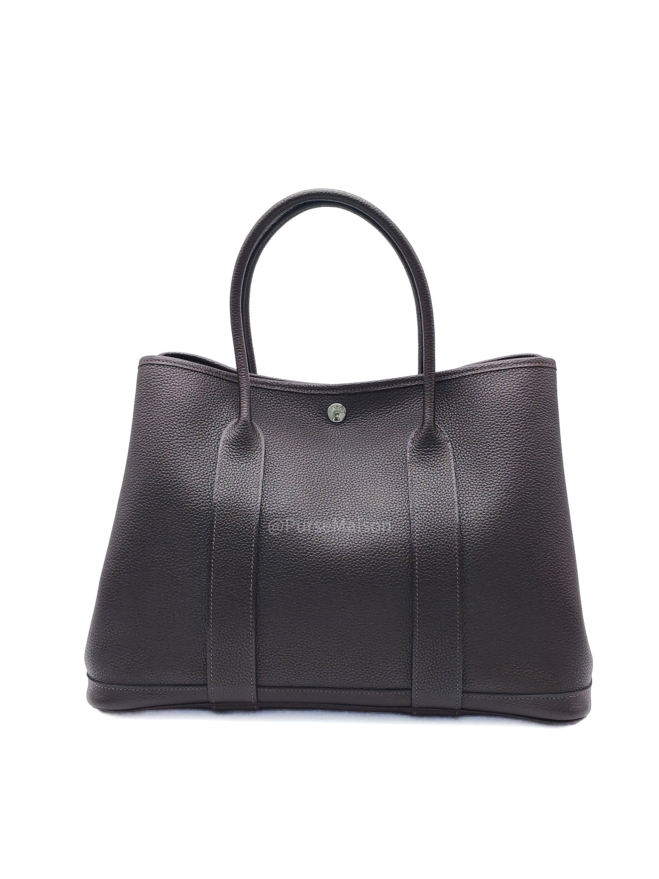 Hermes Garden Party Tote Bag (GPT) 36 in Nicotine Cocaon Leather Palladium Hardware Stamp G(2026)