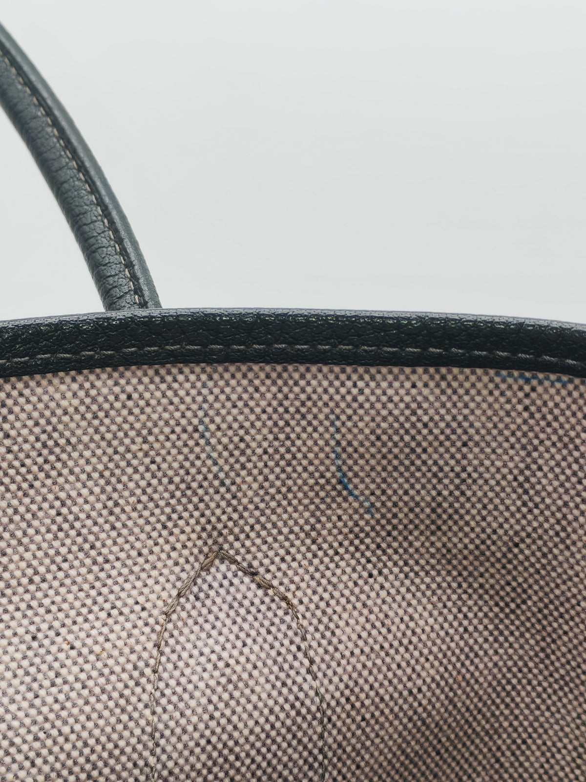 Hermes Garden Party Tote 36 in Ecru/Black Natural Toile Canvas and Palladium Hardware Stamp Square H (2004)