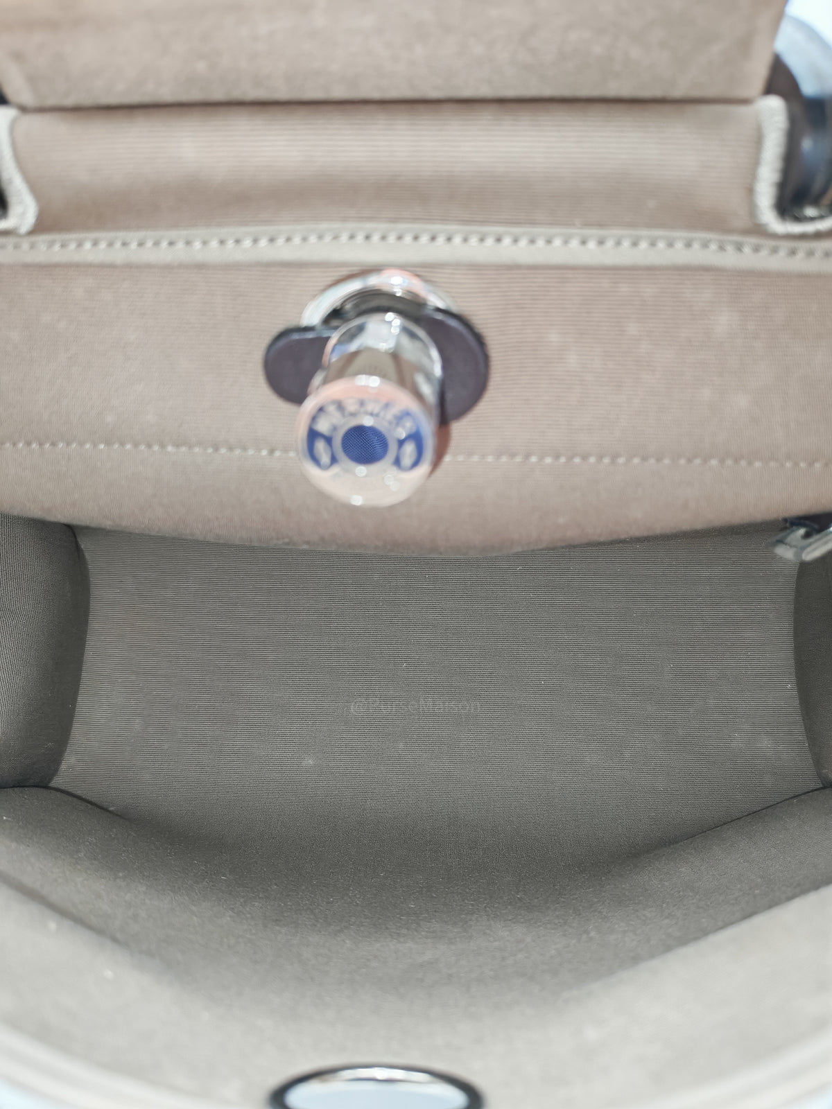 Hermes Herbag Zip 31 in Ebene Leather & Etoupe Canvas Palladium Hardware Stamp T(2015) | Purse Maison Luxury Bags Shop
