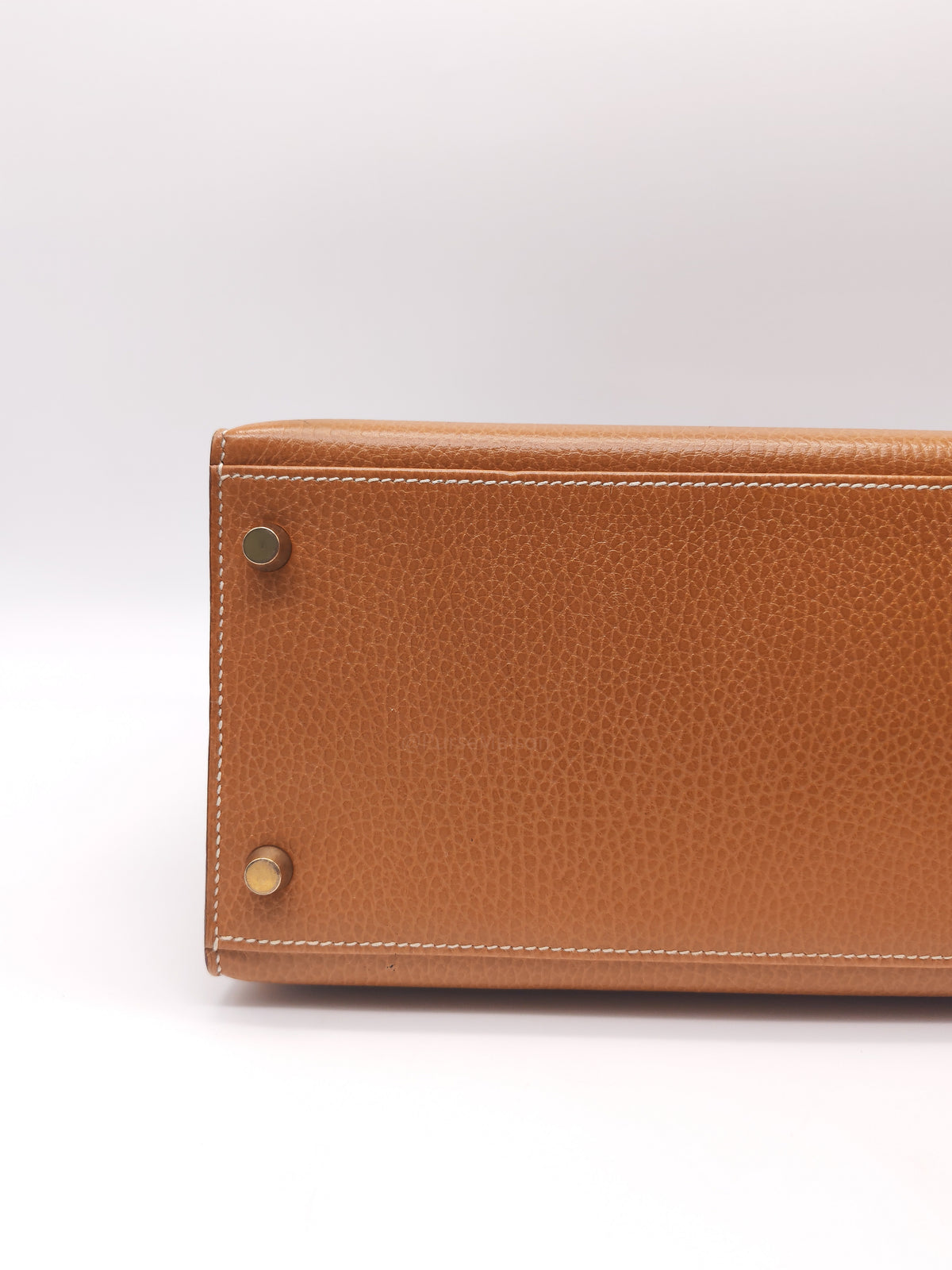Hermes Kelly 35 in Gold Ardennes Leather Gold Hardware Stamp X Circle (1994)