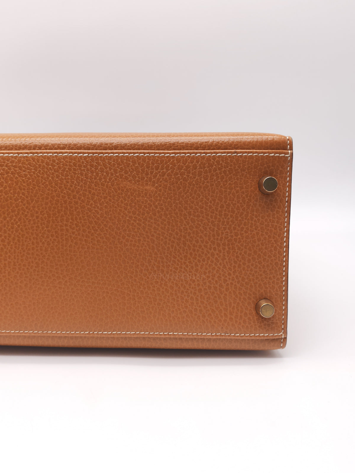 Hermes Kelly 35 in Gold Ardennes Leather Gold Hardware Stamp X Circle (1994)