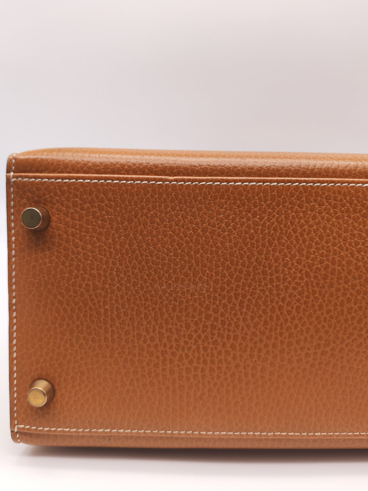 Hermes Kelly 35 in Gold Ardennes Leather Gold Hardware Stamp X Circle (1994)