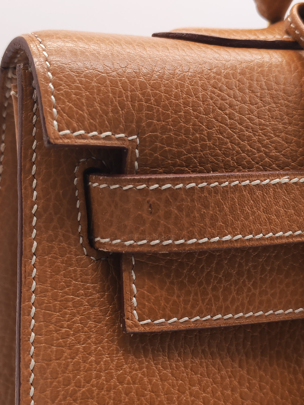 Hermes Kelly 35 in Gold Ardennes Leather Gold Hardware Stamp X Circle (1994)