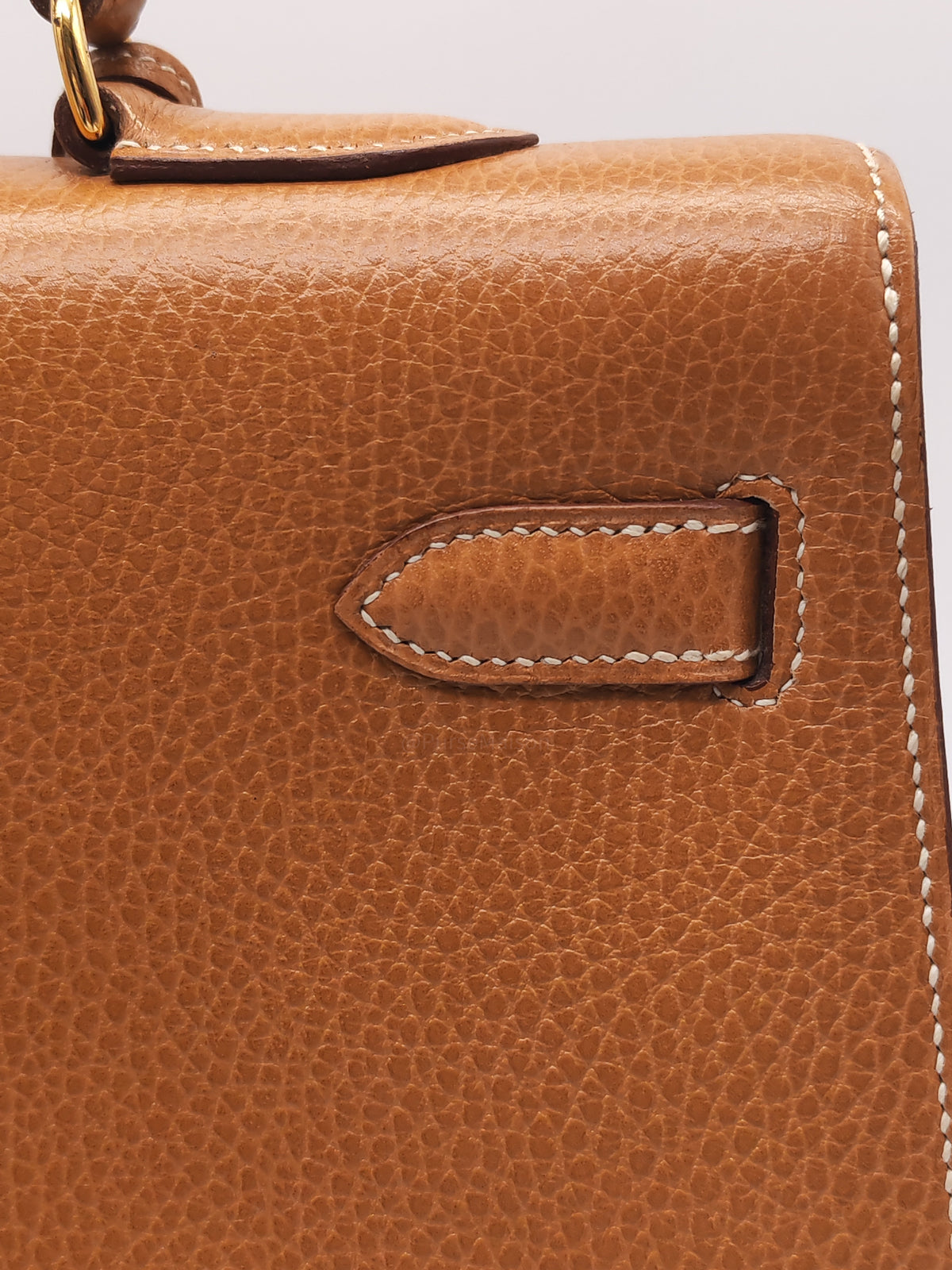 Hermes Kelly 35 in Gold Ardennes Leather Gold Hardware Stamp X Circle (1994)