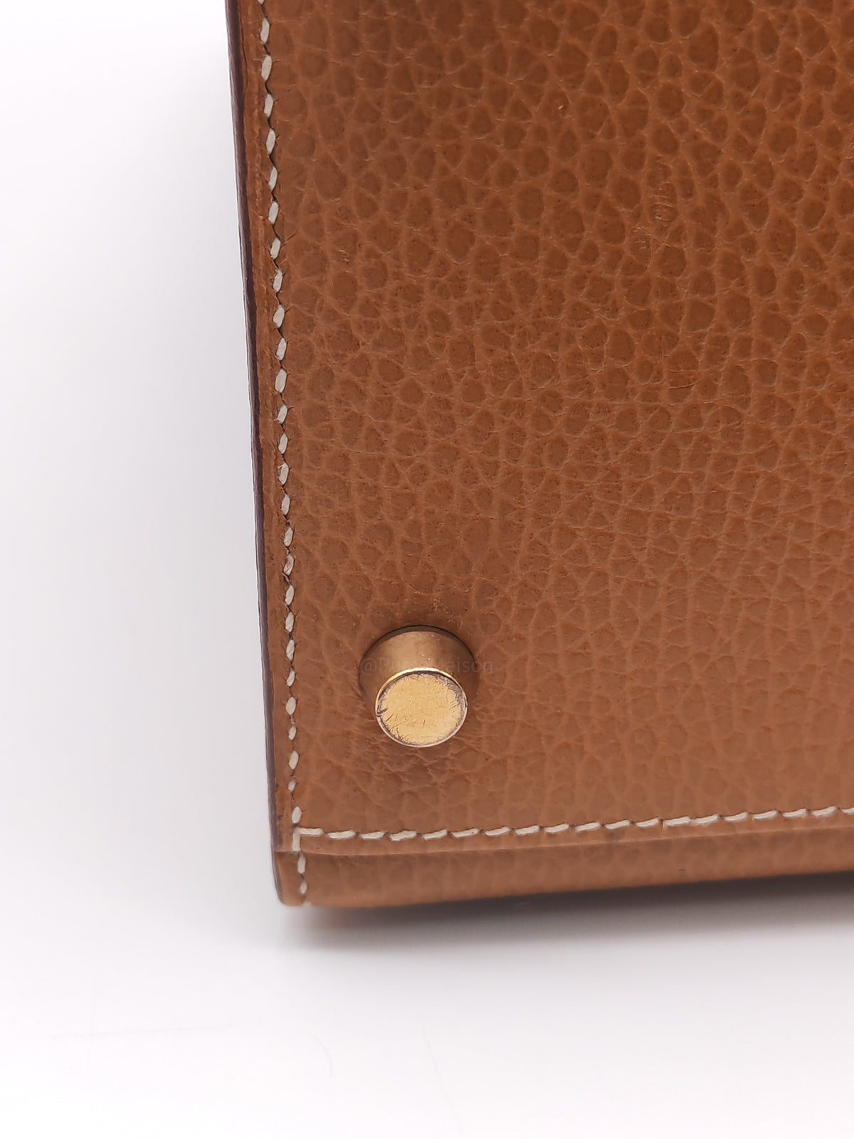 Hermes Kelly 35 in Gold Ardennes Leather Gold Hardware Stamp X Circle (1994)