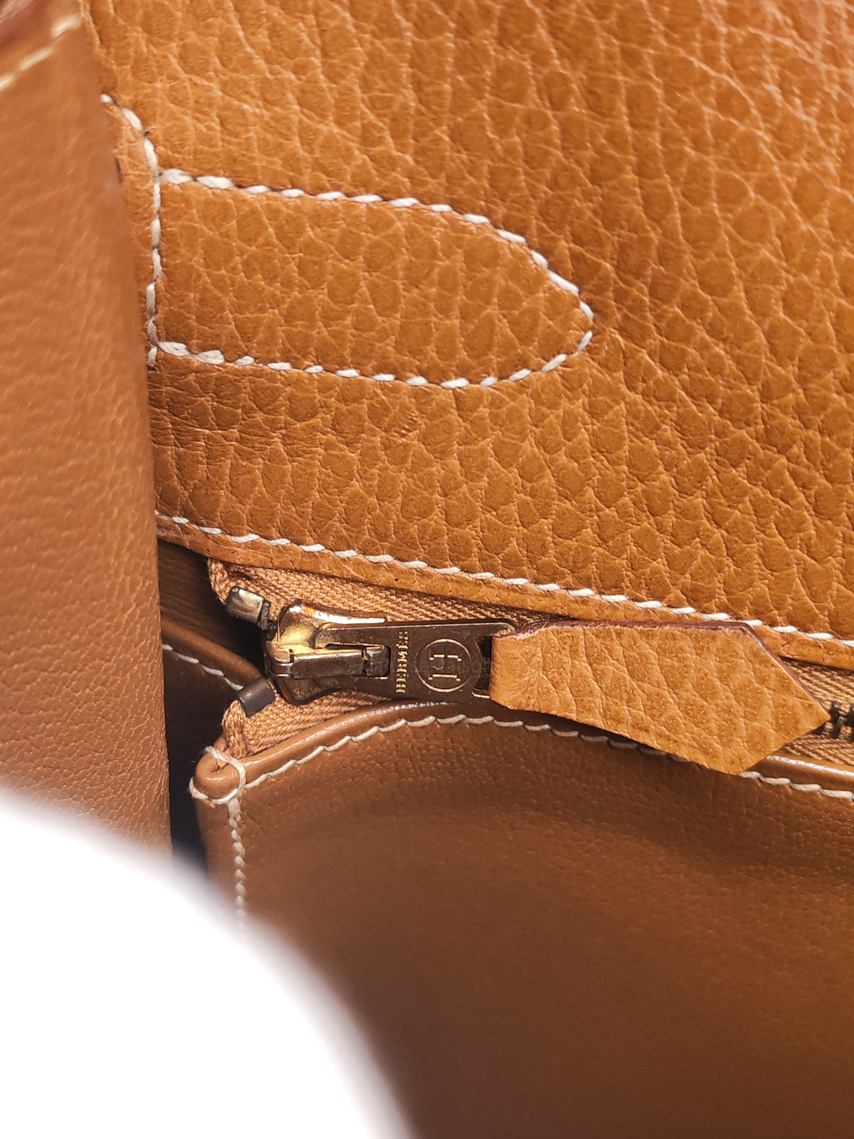 Hermes Kelly 35 in Gold Ardennes Leather Gold Hardware Stamp X Circle (1994)