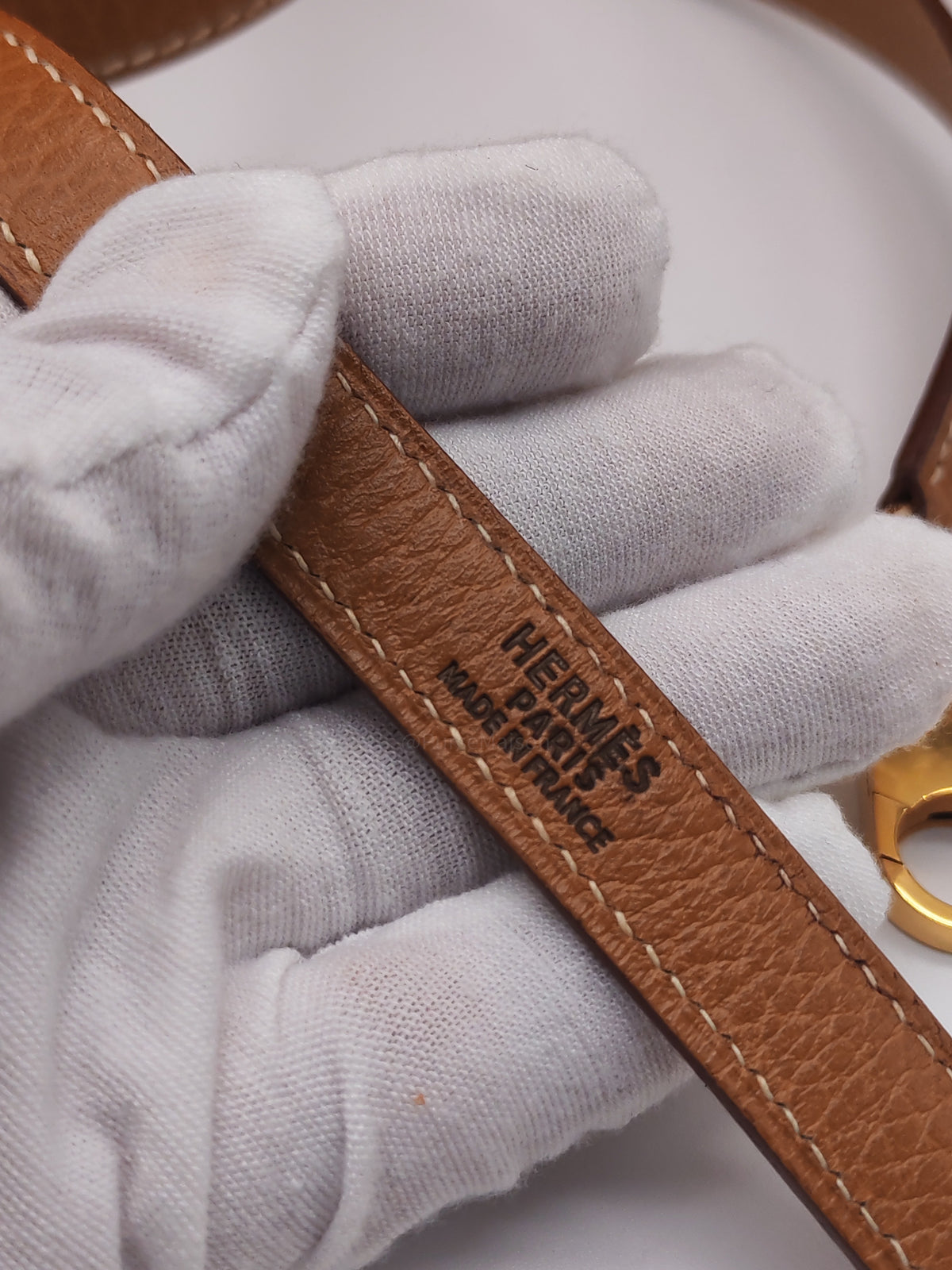 Hermes Kelly 35 in Gold Ardennes Leather Gold Hardware Stamp X Circle (1994)
