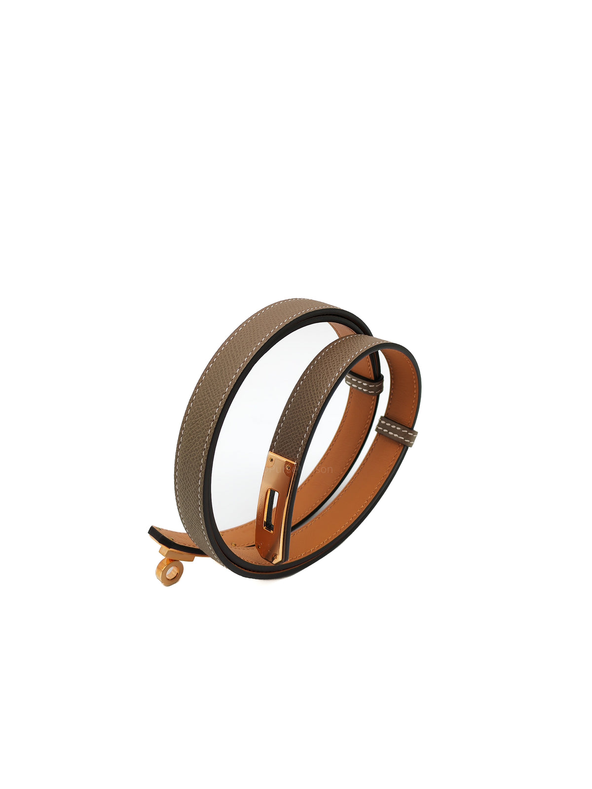 Hermes Kelly Belt Etoupe Epsom Leather Rose Gold Hardware Stamp B (2023)