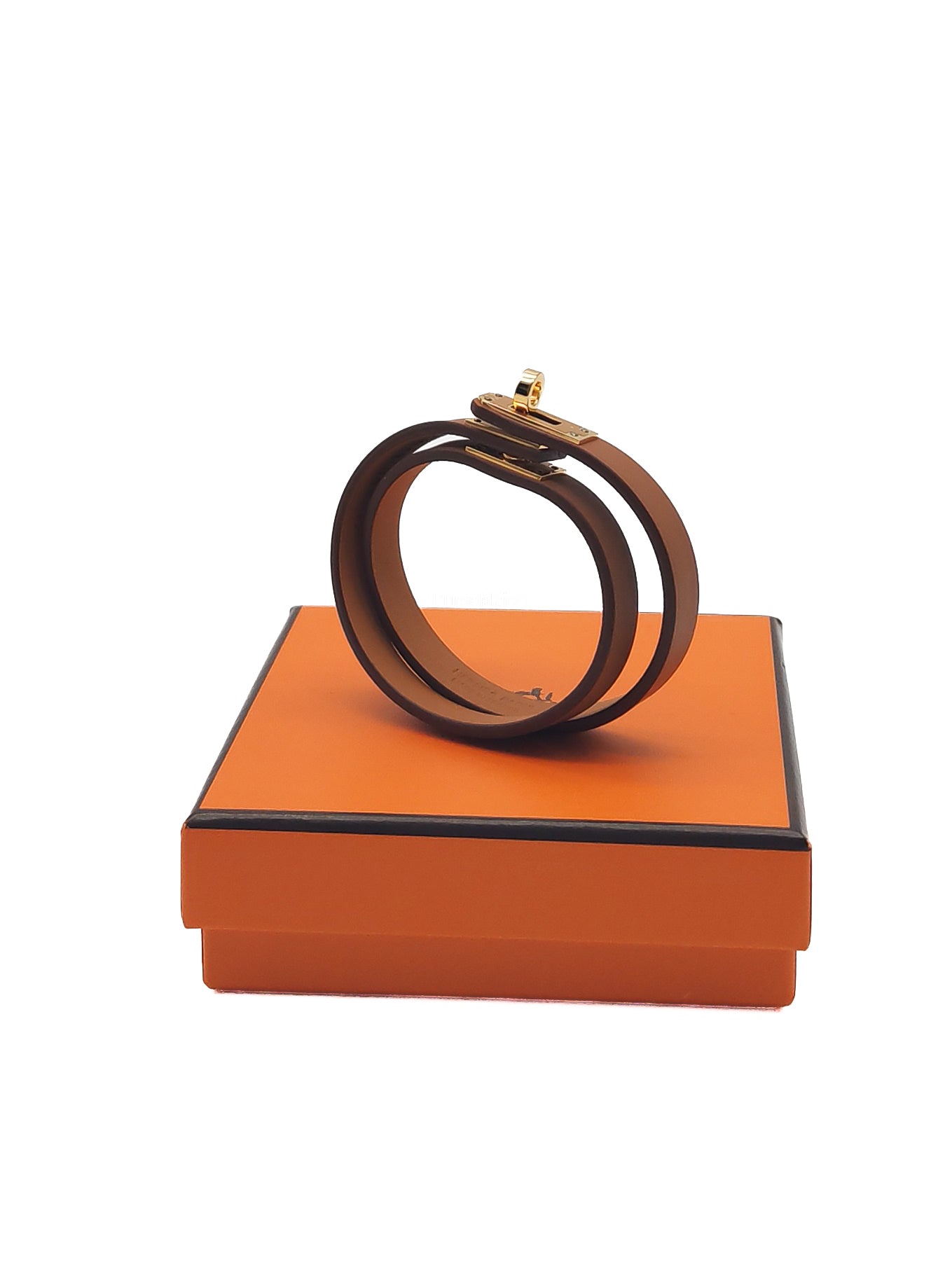 Hermes Kelly Double Tour Bracelet in Gold Swift Leather Gold Hardware Stamp K(2025)